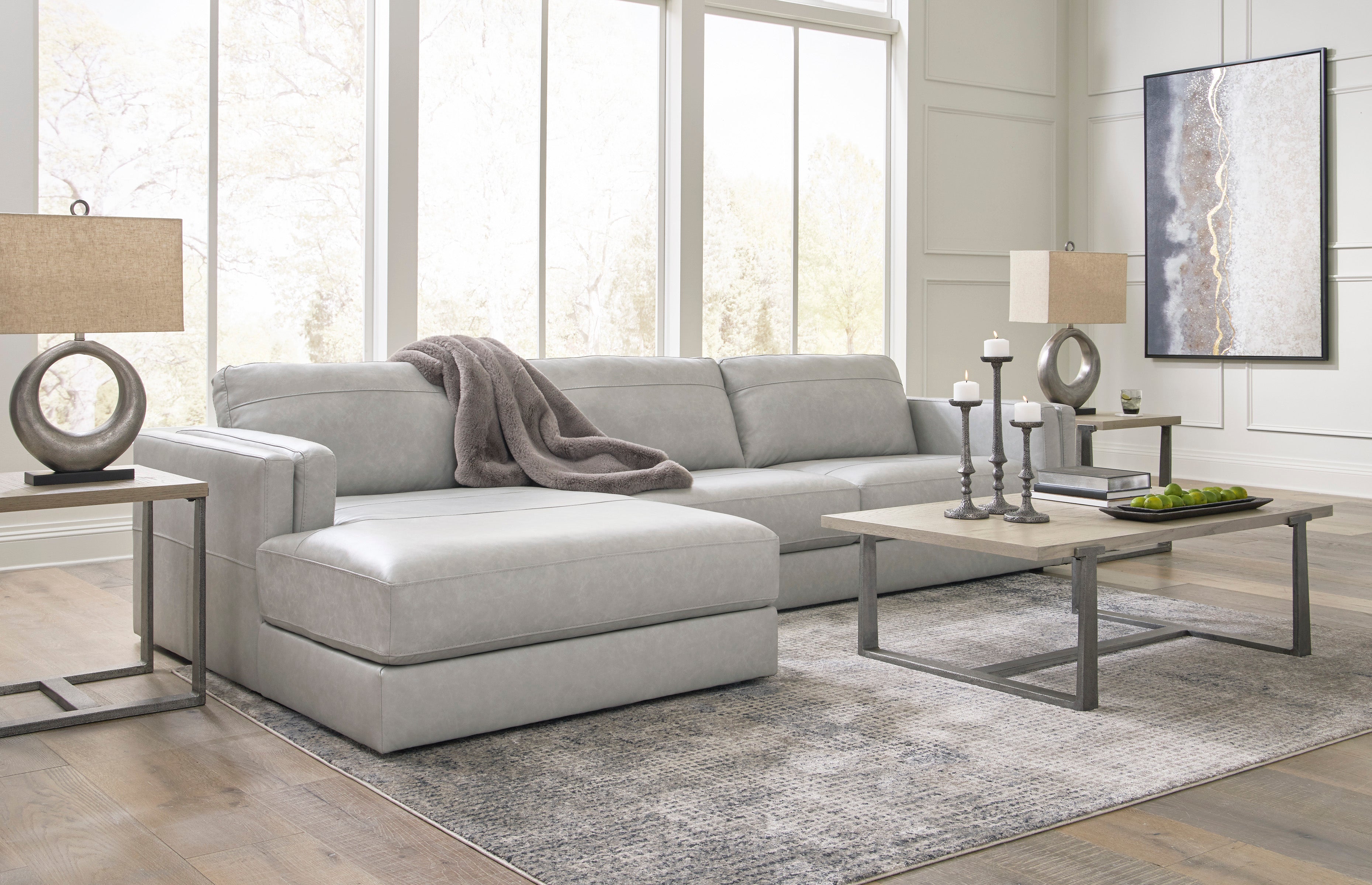 Amiata Glacier Leather 2-Piece LAF Sectional - SET | 5740416 | 5740467 - Bien Home Furniture & Electronics