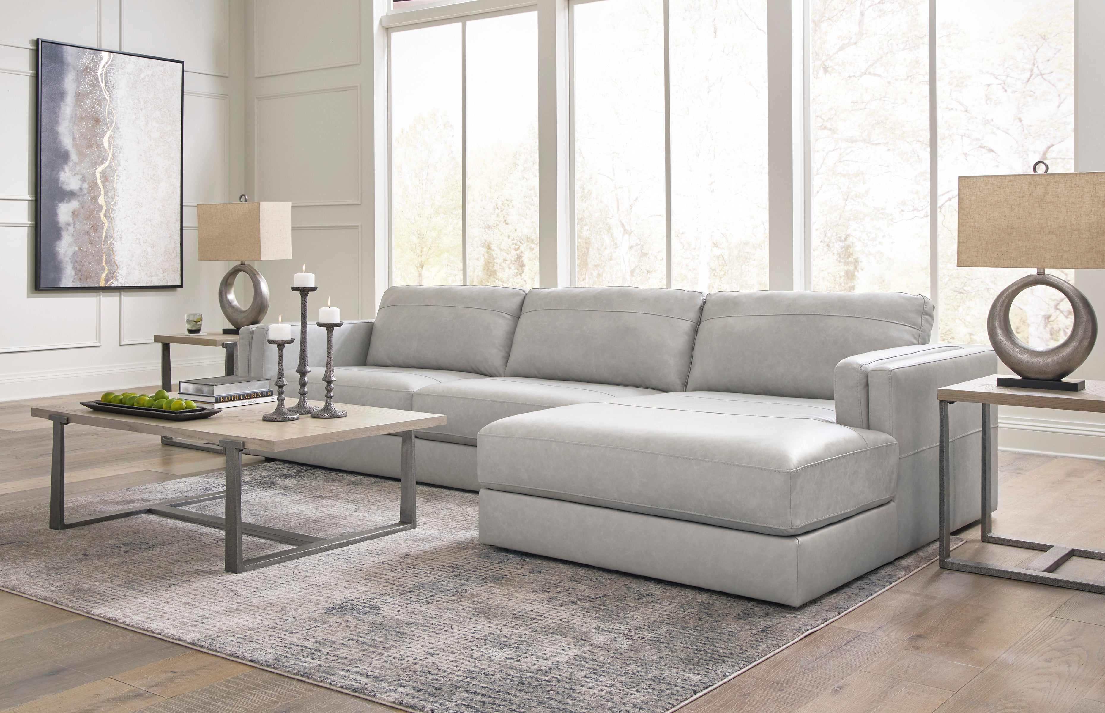 Amiata Glacier Leather 2-Piece RAF Sectional - SET | 5740417 | 5740466 - Bien Home Furniture & Electronics