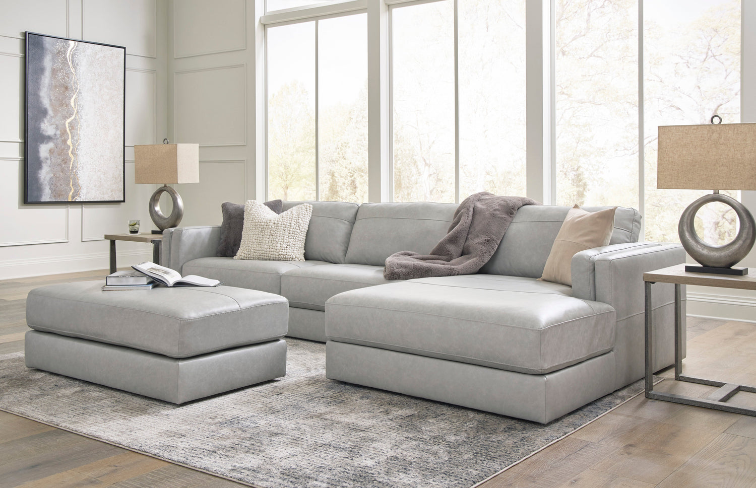 Amiata Glacier Leather 2-Piece RAF Sectional - SET | 5740417 | 5740466 - Bien Home Furniture & Electronics