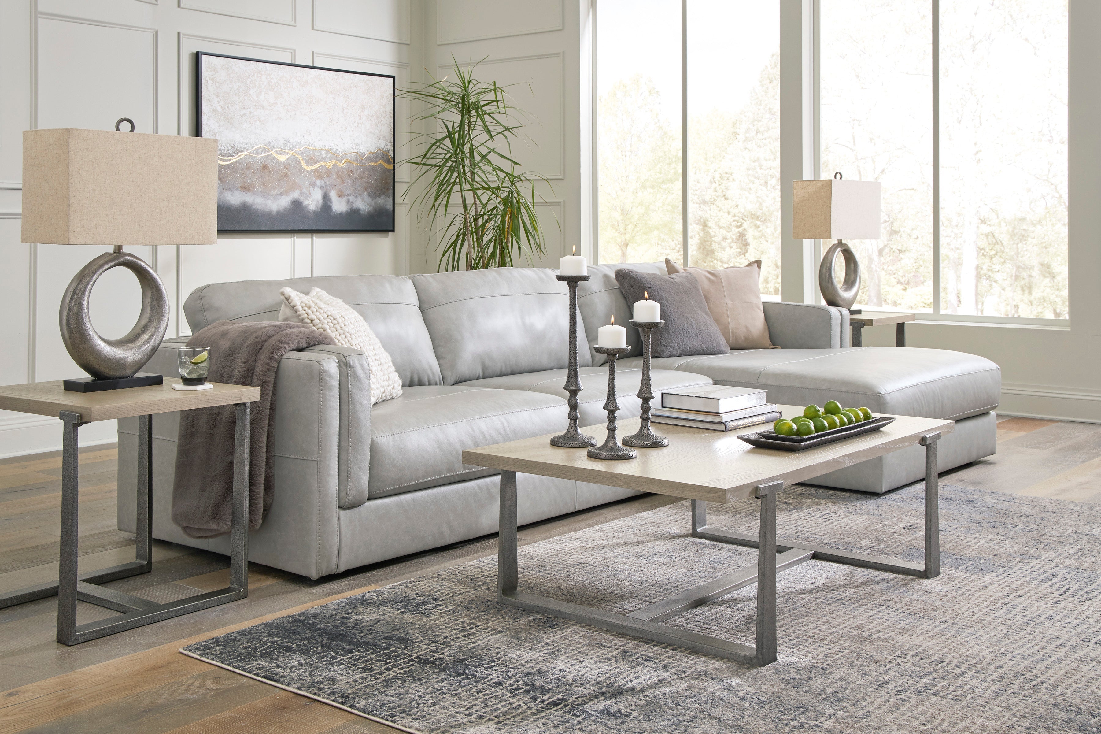 Amiata Glacier Leather 2-Piece RAF Sectional - SET | 5740417 | 5740466 - Bien Home Furniture & Electronics