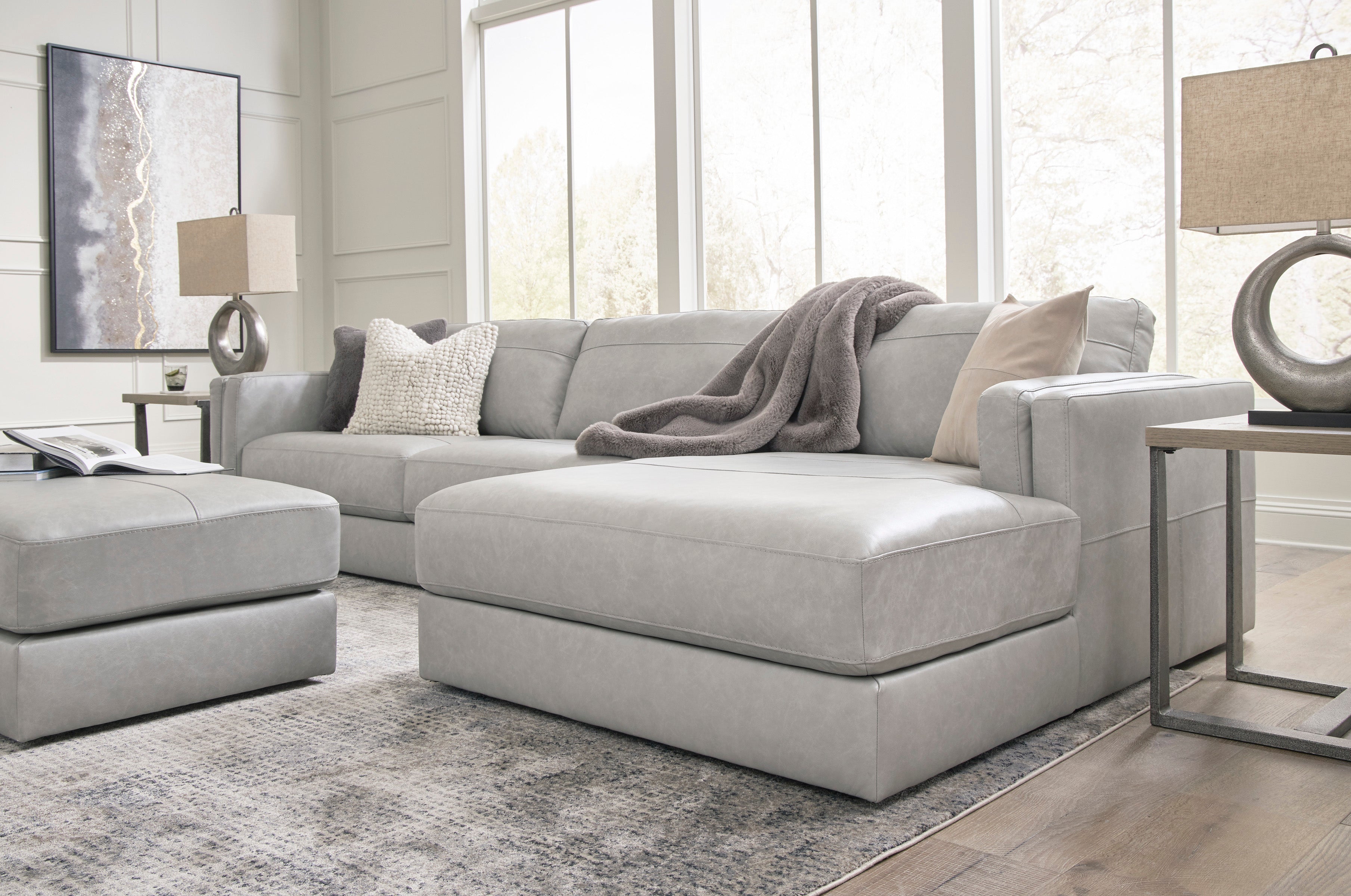 Amiata Glacier Leather 2-Piece RAF Sectional - SET | 5740417 | 5740466 - Bien Home Furniture & Electronics