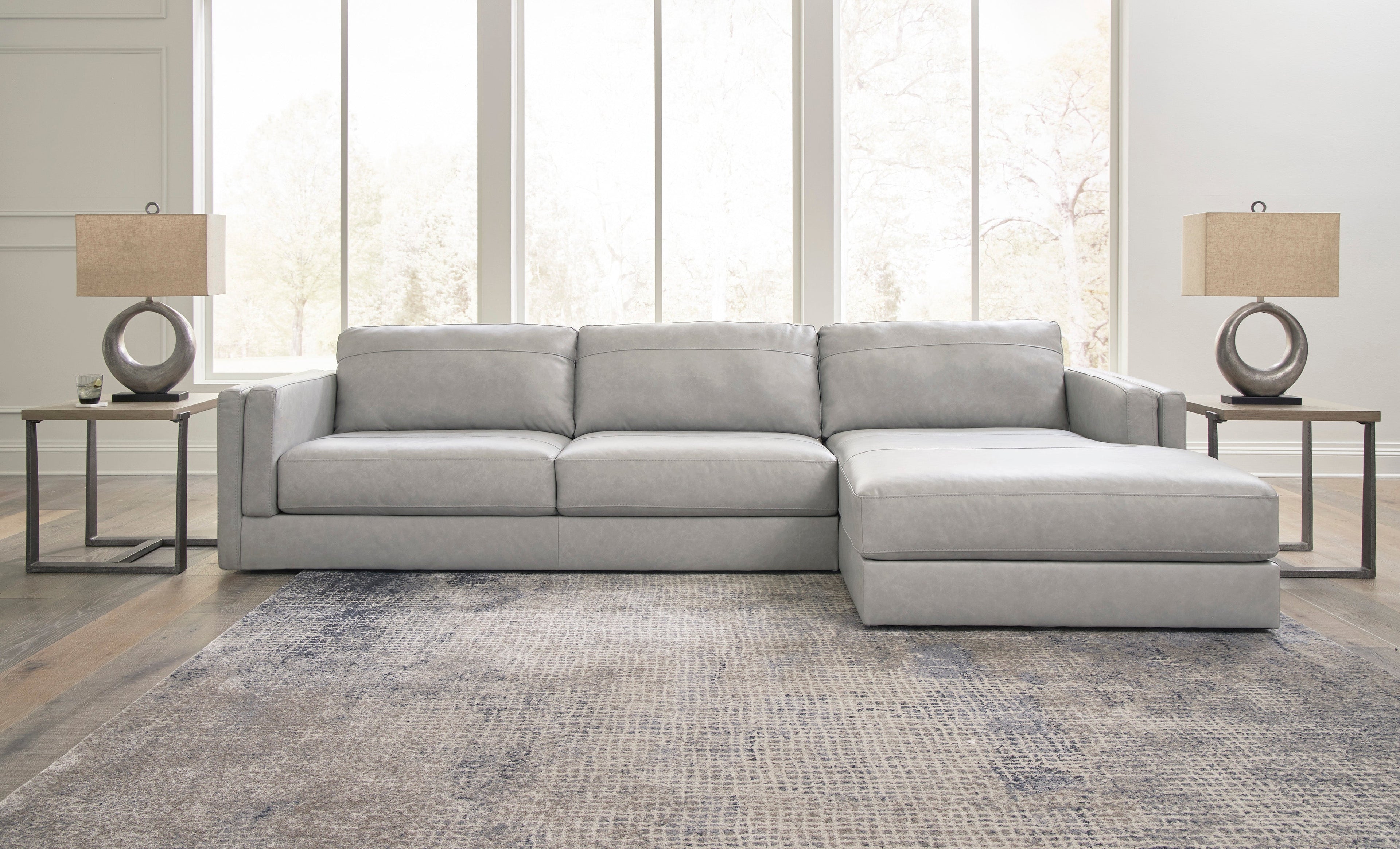 Amiata Glacier Leather 2-Piece RAF Sectional - SET | 5740417 | 5740466 - Bien Home Furniture & Electronics