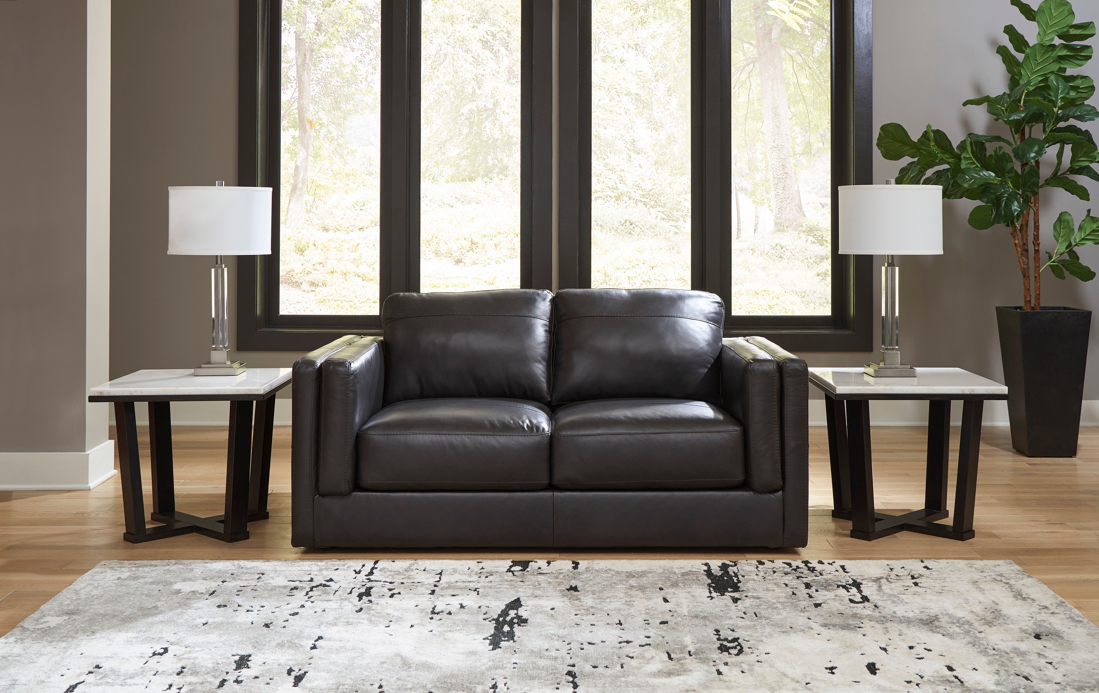 Amiata Onyx Leather Living Room Set - SET | 5740538 | 5740535 - Bien Home Furniture & Electronics