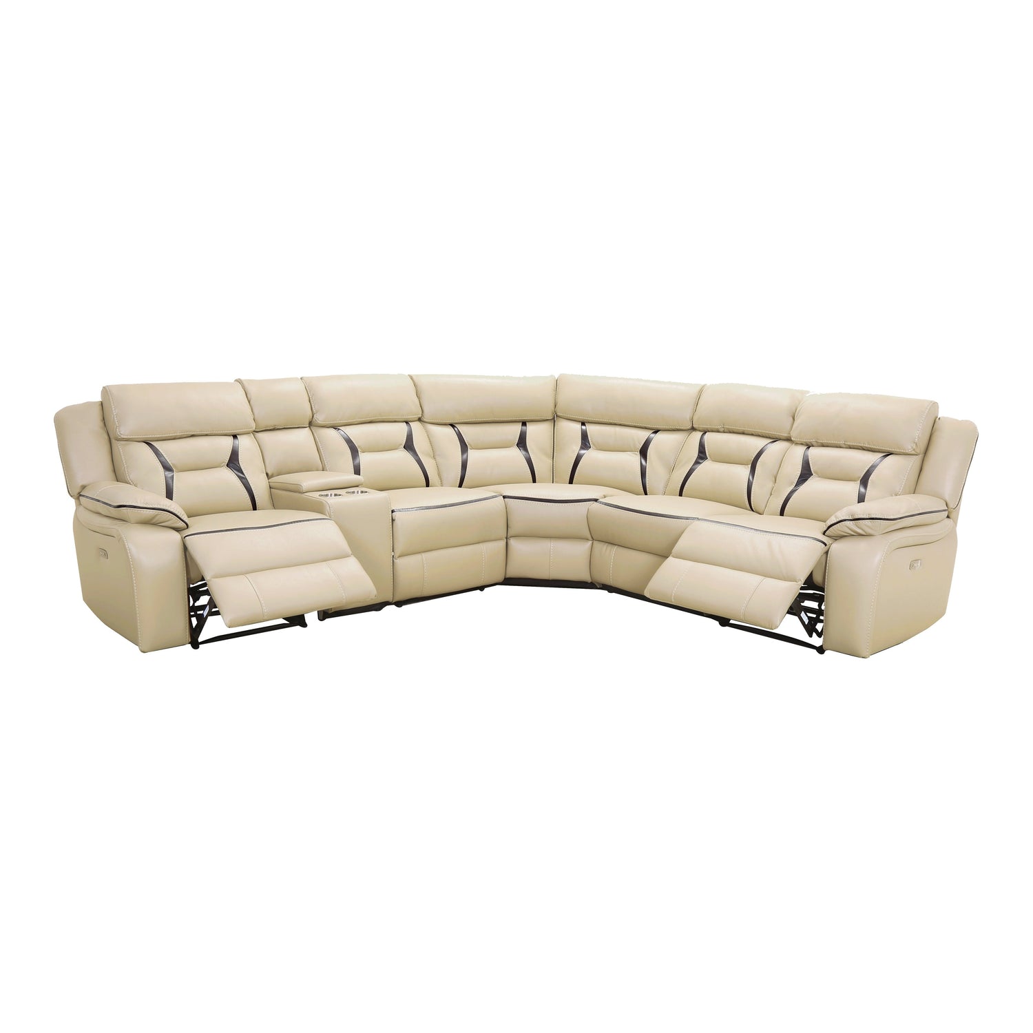 Amite Beige Power Reclining Sectional - SET | 8229-LRPW | 8229-RRPW | 8229-AC | 8229-ARPW | 8229-CN | 8229-CR - Bien Home Furniture & Electronics