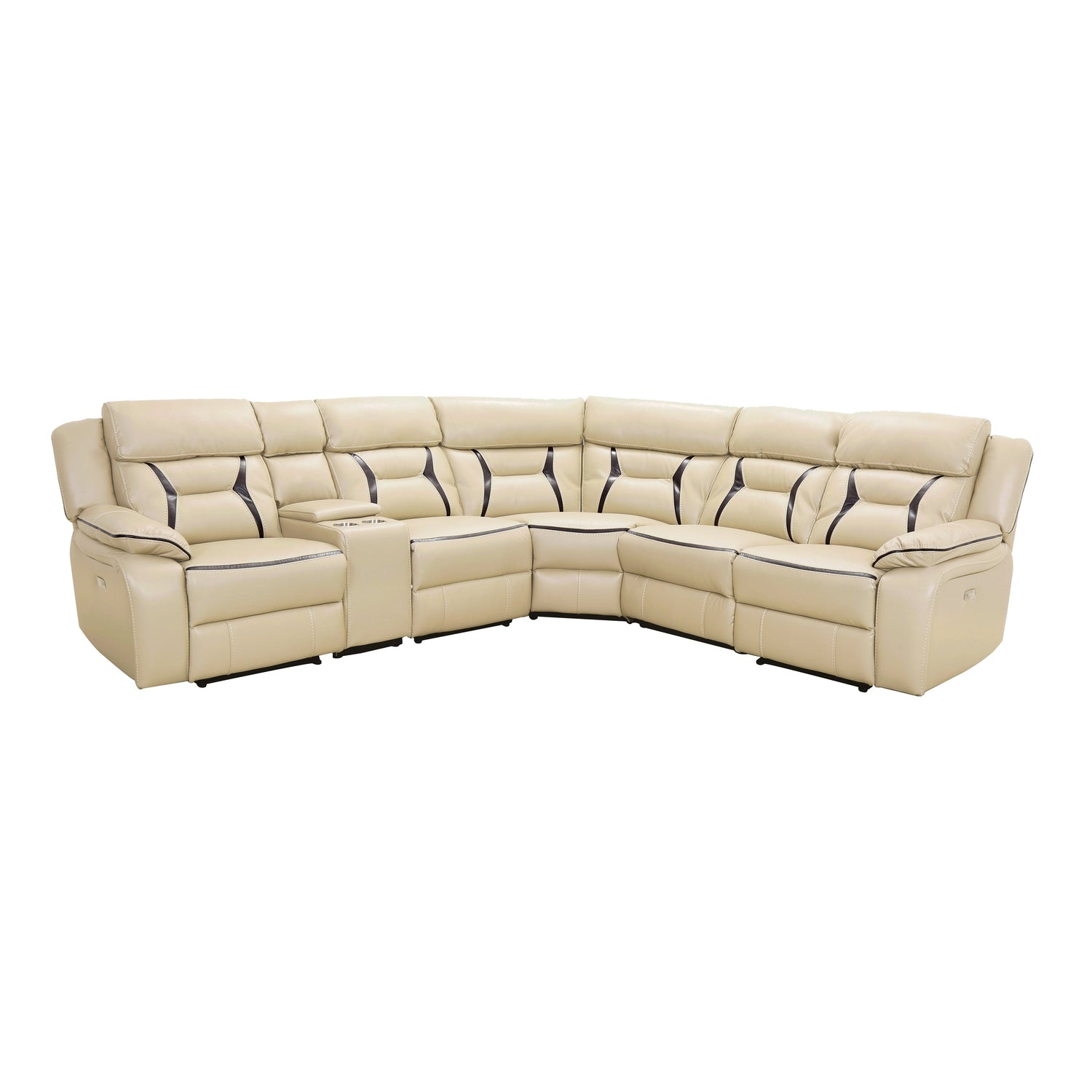 Amite Beige Power Reclining Sectional - SET | 8229-LRPW | 8229-RRPW | 8229-AC | 8229-ARPW | 8229-CN | 8229-CR - Bien Home Furniture & Electronics
