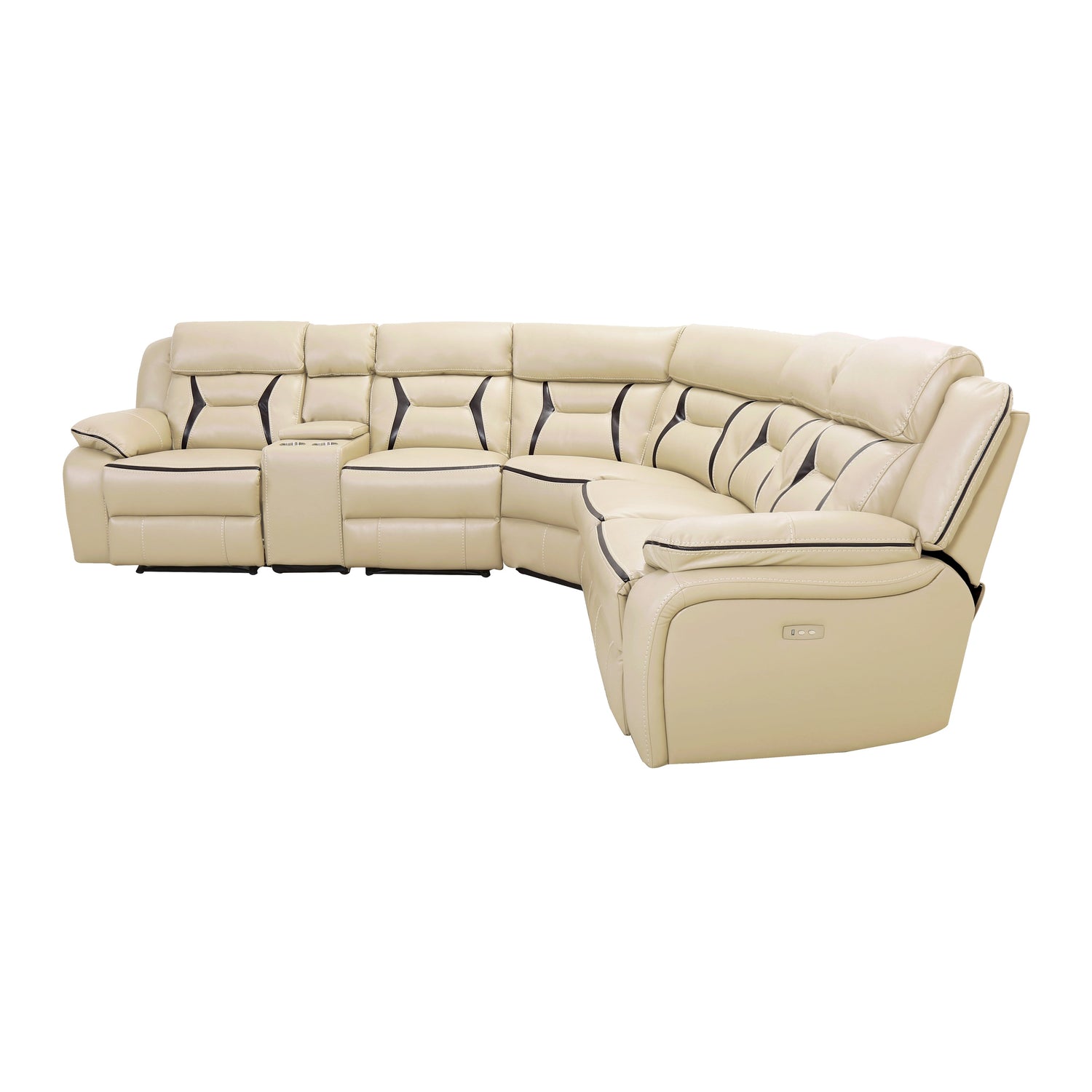 Amite Beige Power Reclining Sectional - SET | 8229-LRPW | 8229-RRPW | 8229-AC | 8229-ARPW | 8229-CN | 8229-CR - Bien Home Furniture & Electronics