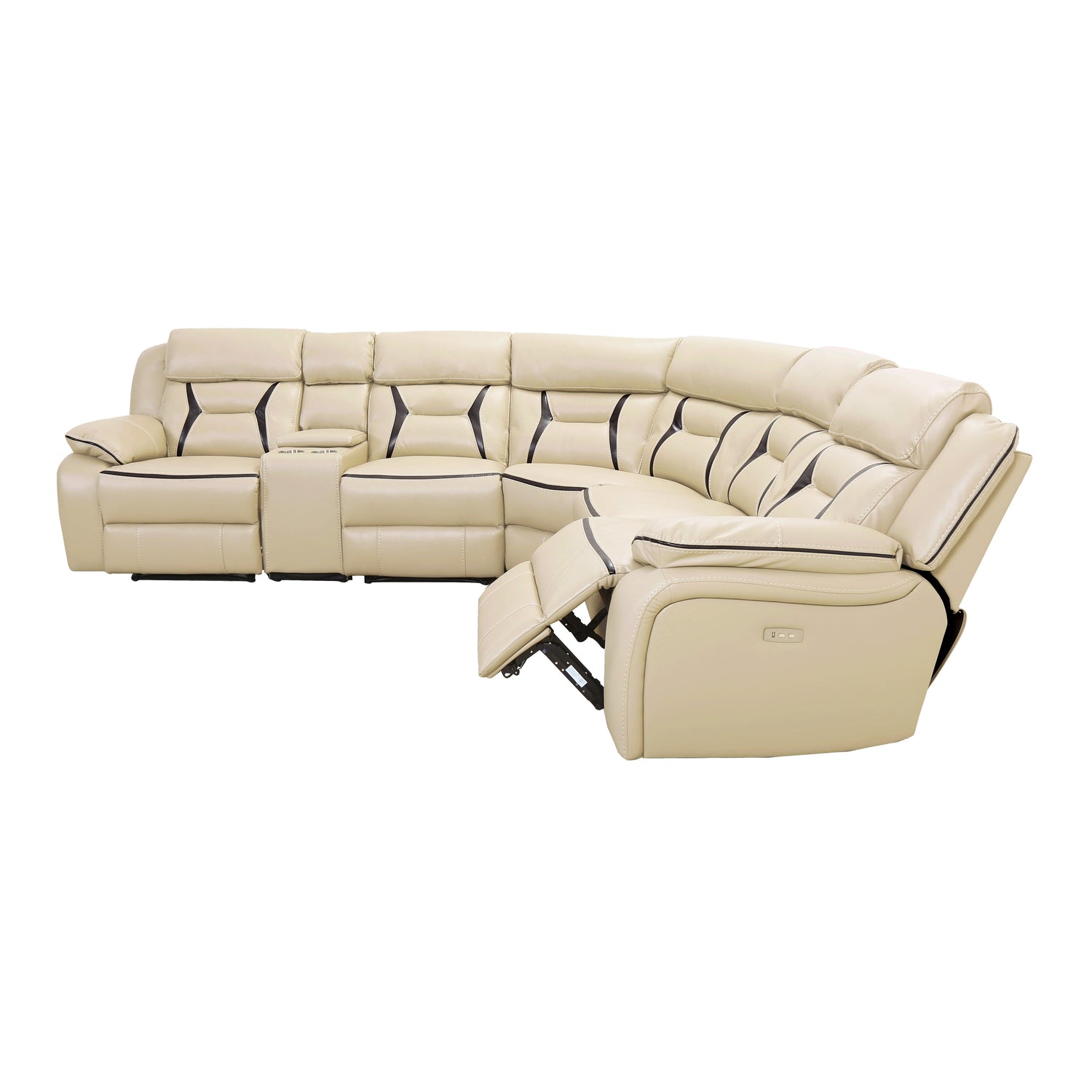 Amite Beige Power Reclining Sectional - SET | 8229-LRPW | 8229-RRPW | 8229-AC | 8229-ARPW | 8229-CN | 8229-CR - Bien Home Furniture & Electronics