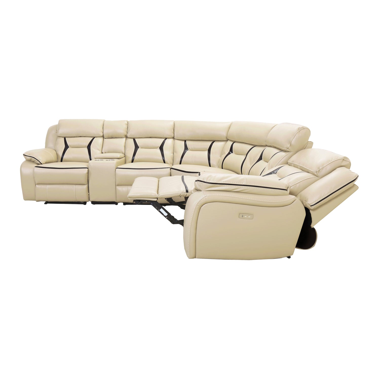 Amite Beige Power Reclining Sectional - SET | 8229-LRPW | 8229-RRPW | 8229-AC | 8229-ARPW | 8229-CN | 8229-CR - Bien Home Furniture & Electronics