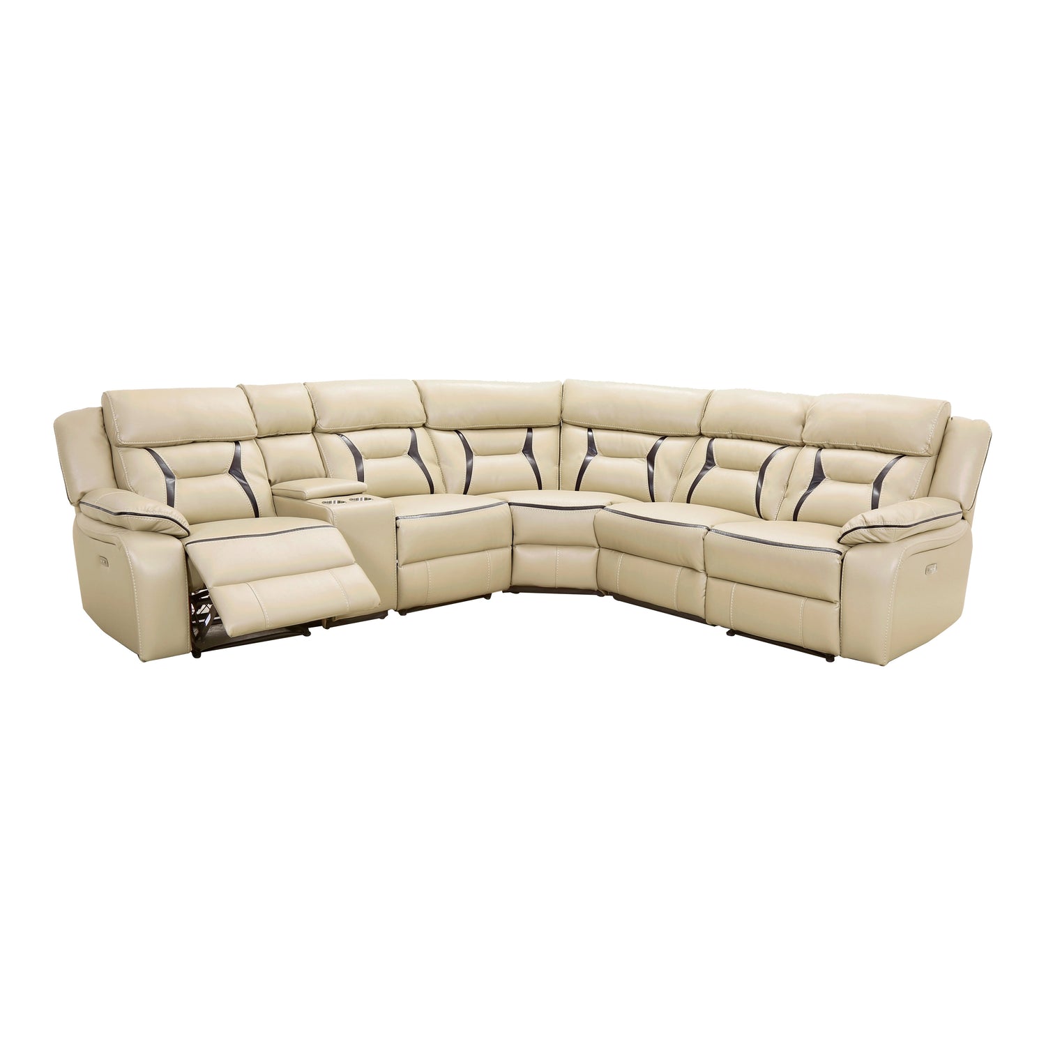 Amite Beige Power Reclining Sectional - SET | 8229-LRPW | 8229-RRPW | 8229-AC | 8229-ARPW | 8229-CN | 8229-CR - Bien Home Furniture & Electronics