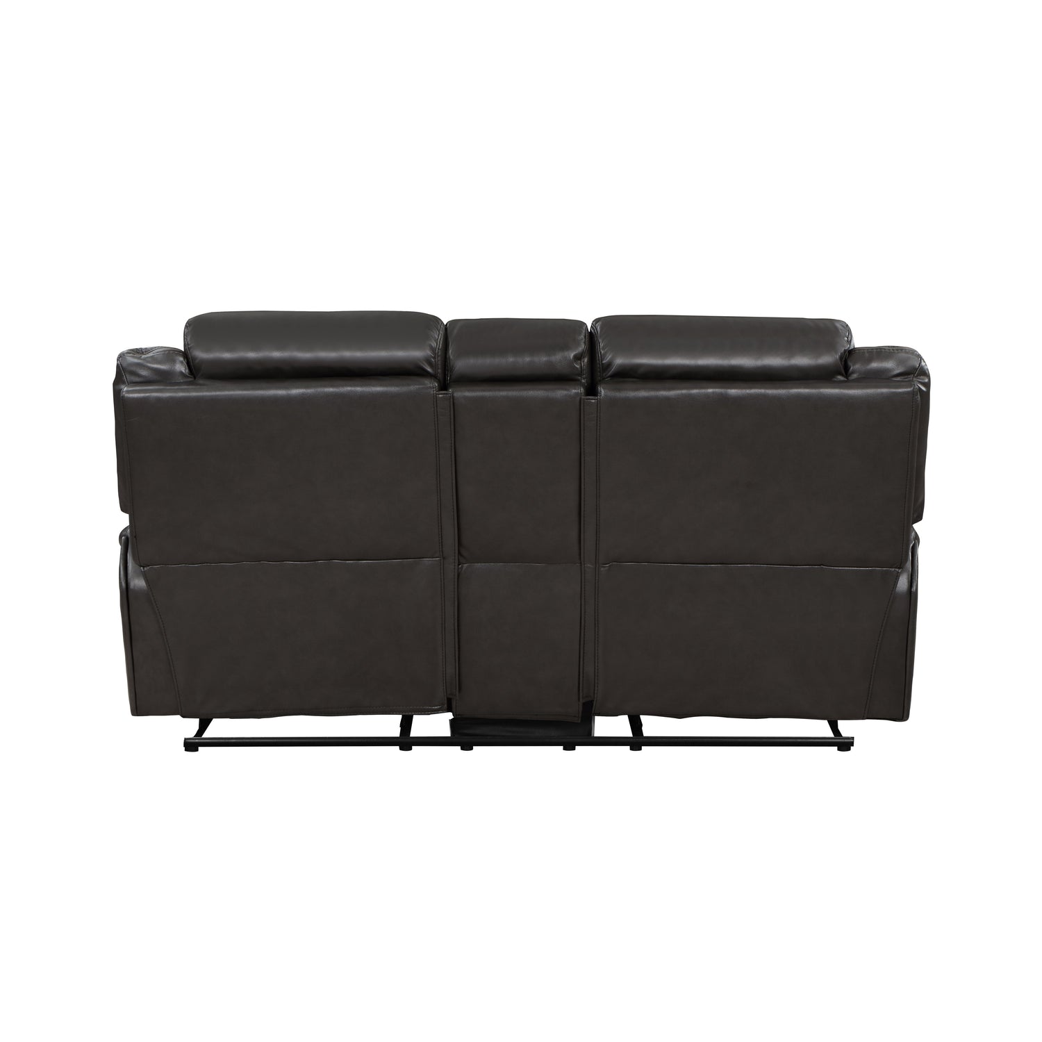 Amite Dark Gray Double Reclining Loveseat with Center Console - 8229NDG-2 - Bien Home Furniture & Electronics