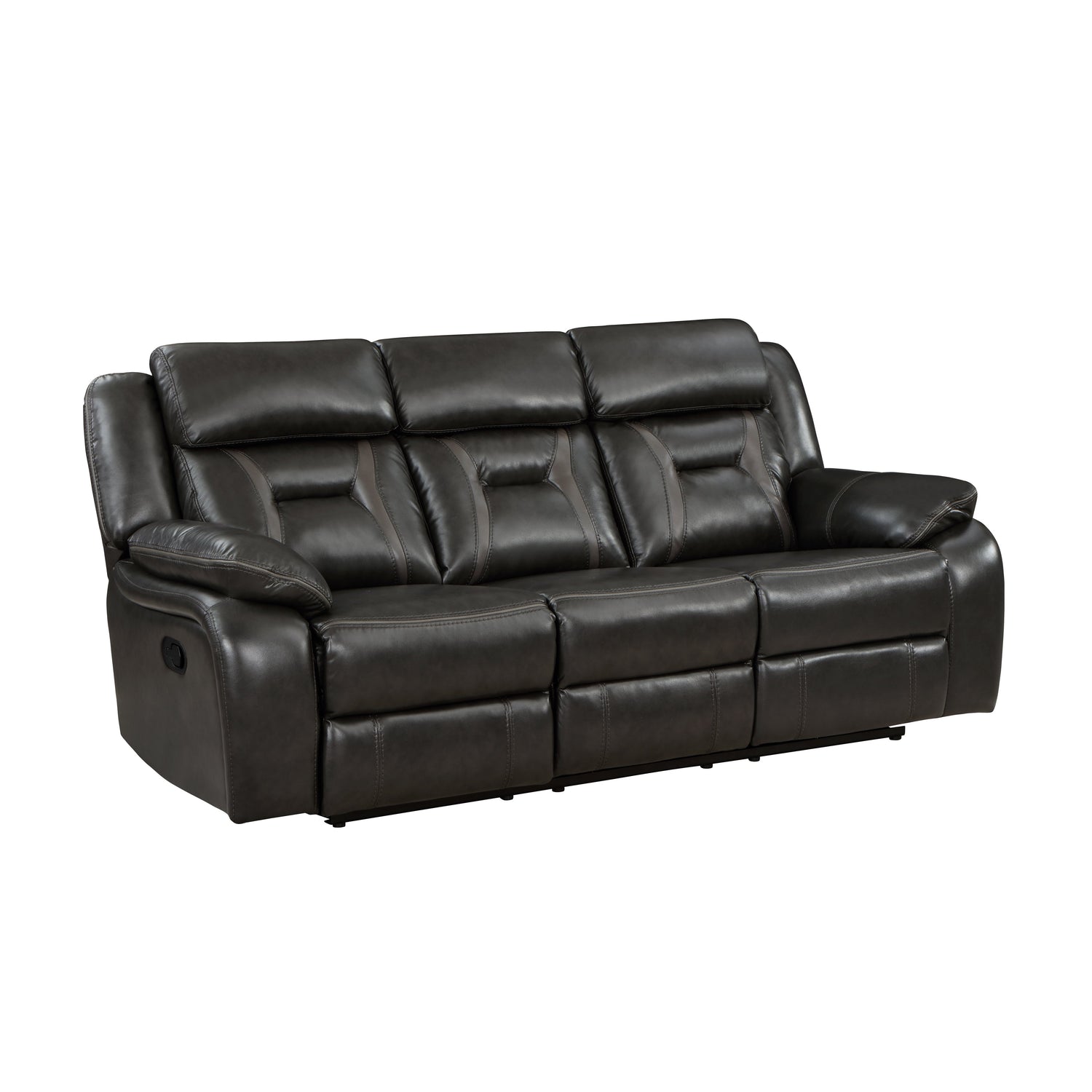 Amite Dark Gray Double Reclining Sofa - 8229NDG-3 - Bien Home Furniture & Electronics