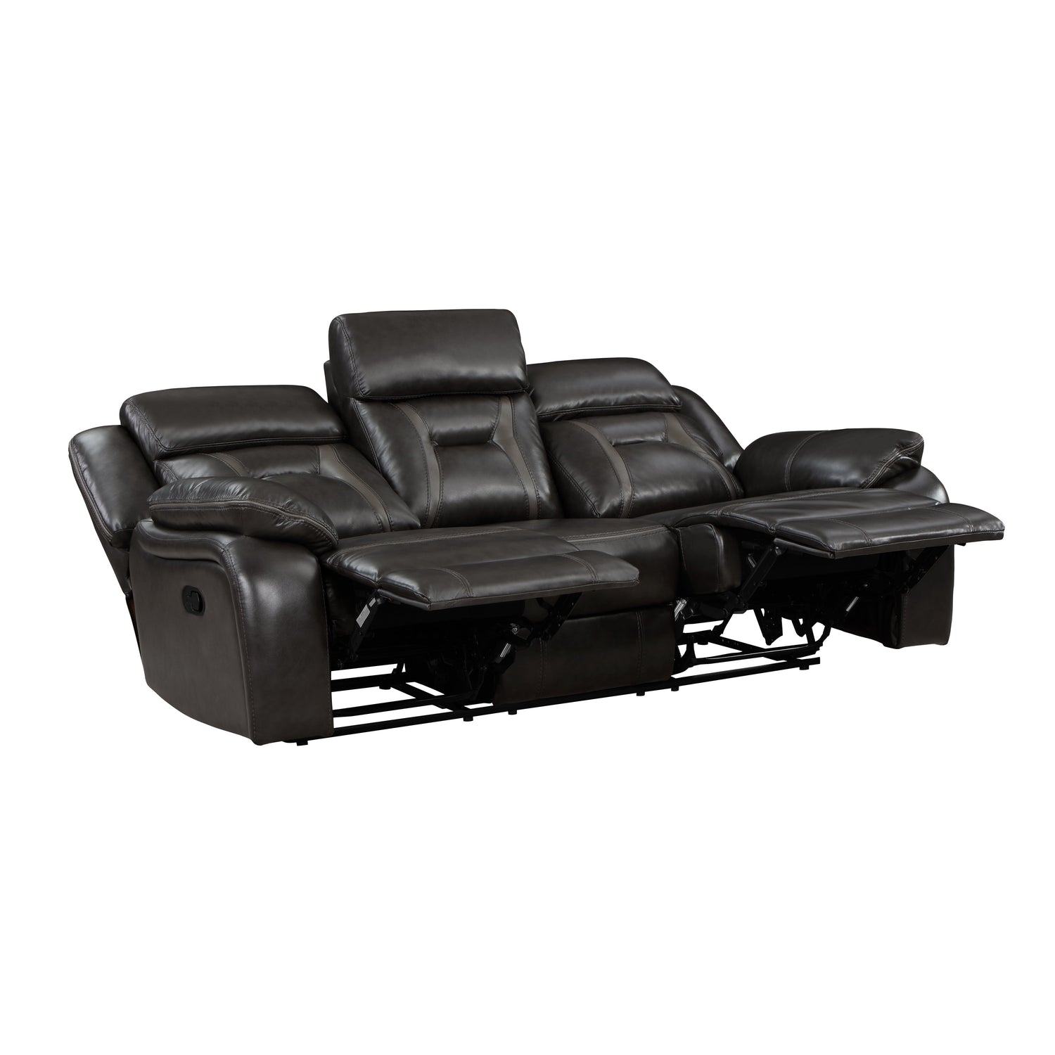 Amite Dark Gray Double Reclining Sofa - 8229NDG-3 - Bien Home Furniture & Electronics