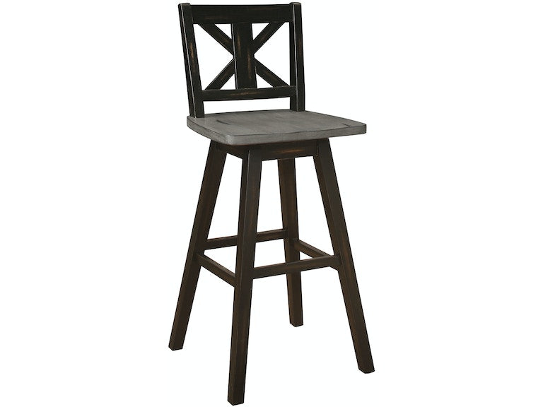 Amsonia Black Swivel Pub Counter Height Chairs, Set of 2 - 5602-29BK - Bien Home Furniture &amp; Electronics