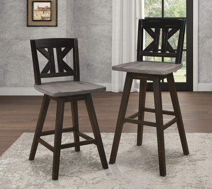 Amsonia Black Swivel Pub Counter Height Chairs, Set of 2 - 5602-29BKS1 - Bien Home Furniture &amp; Electronics