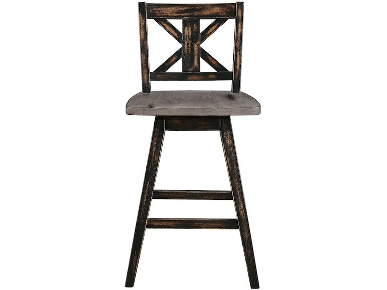 Amsonia Gray/Black Swivel Counter Chair, Set of 2 - 5602-24BK - Bien Home Furniture & Electronics
