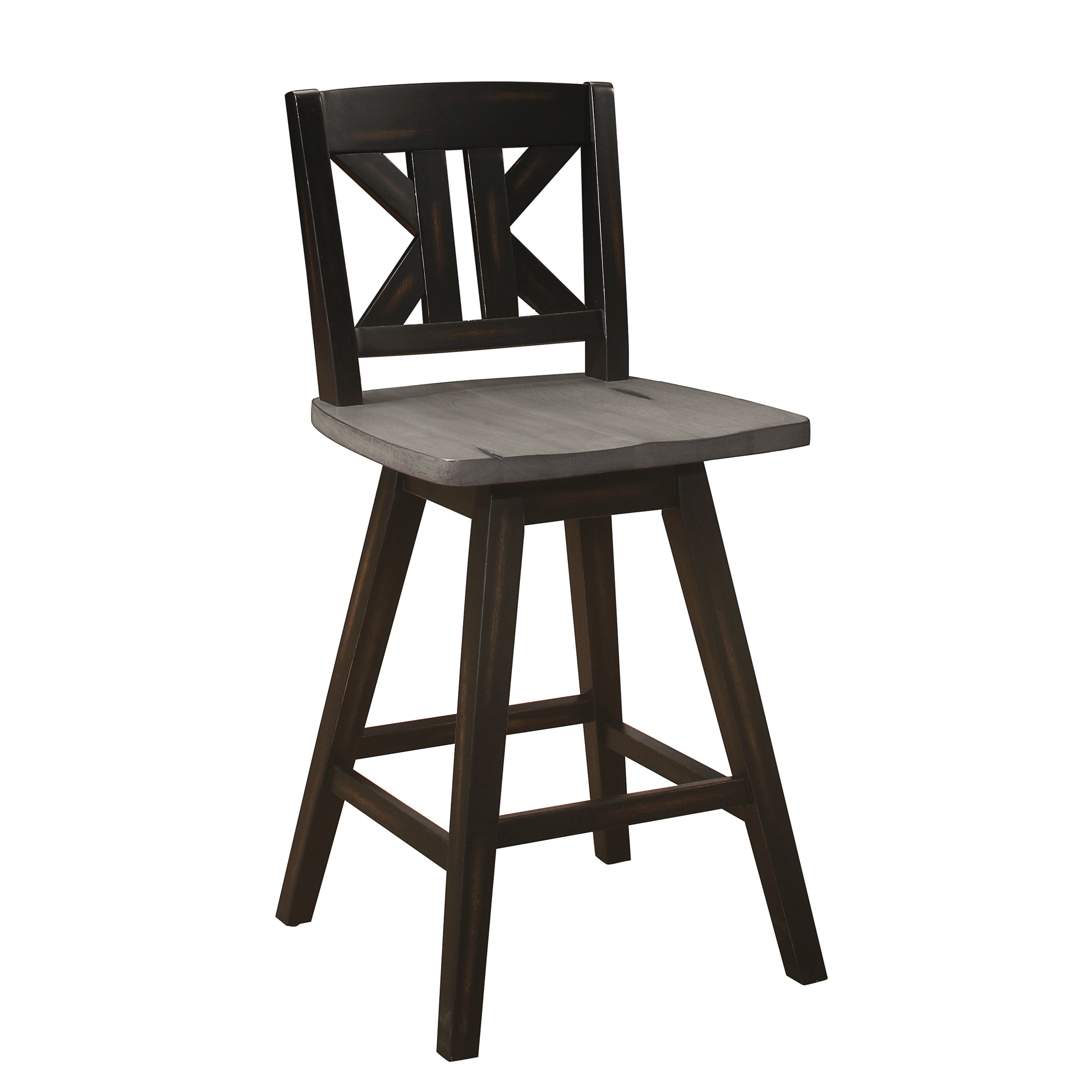 Amsonia Gray/Black Swivel Counter Height Chairs, Set of 2 - 5602-24BKS1 - Bien Home Furniture & Electronics