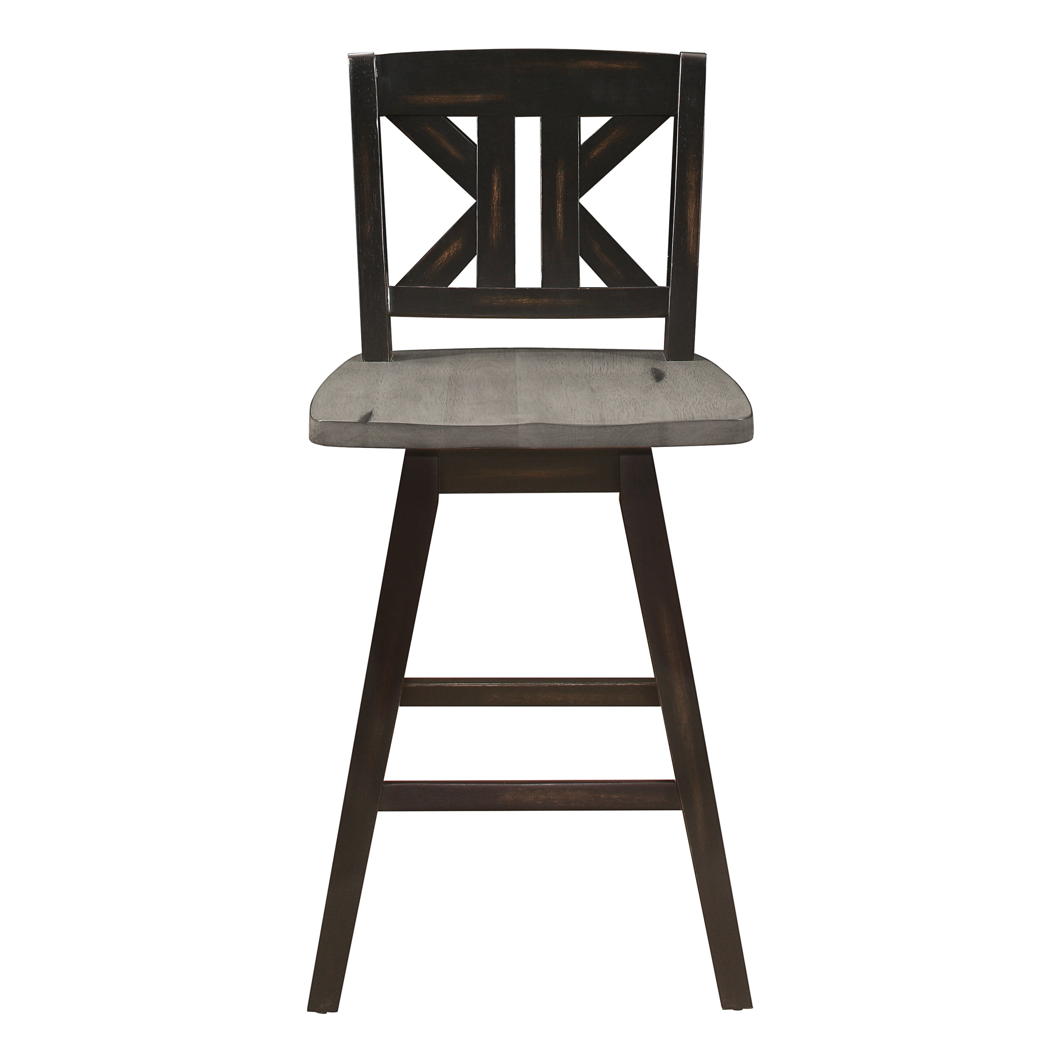 Amsonia Gray/Black Swivel Counter Height Chairs, Set of 2 - 5602-24BKS1 - Bien Home Furniture & Electronics