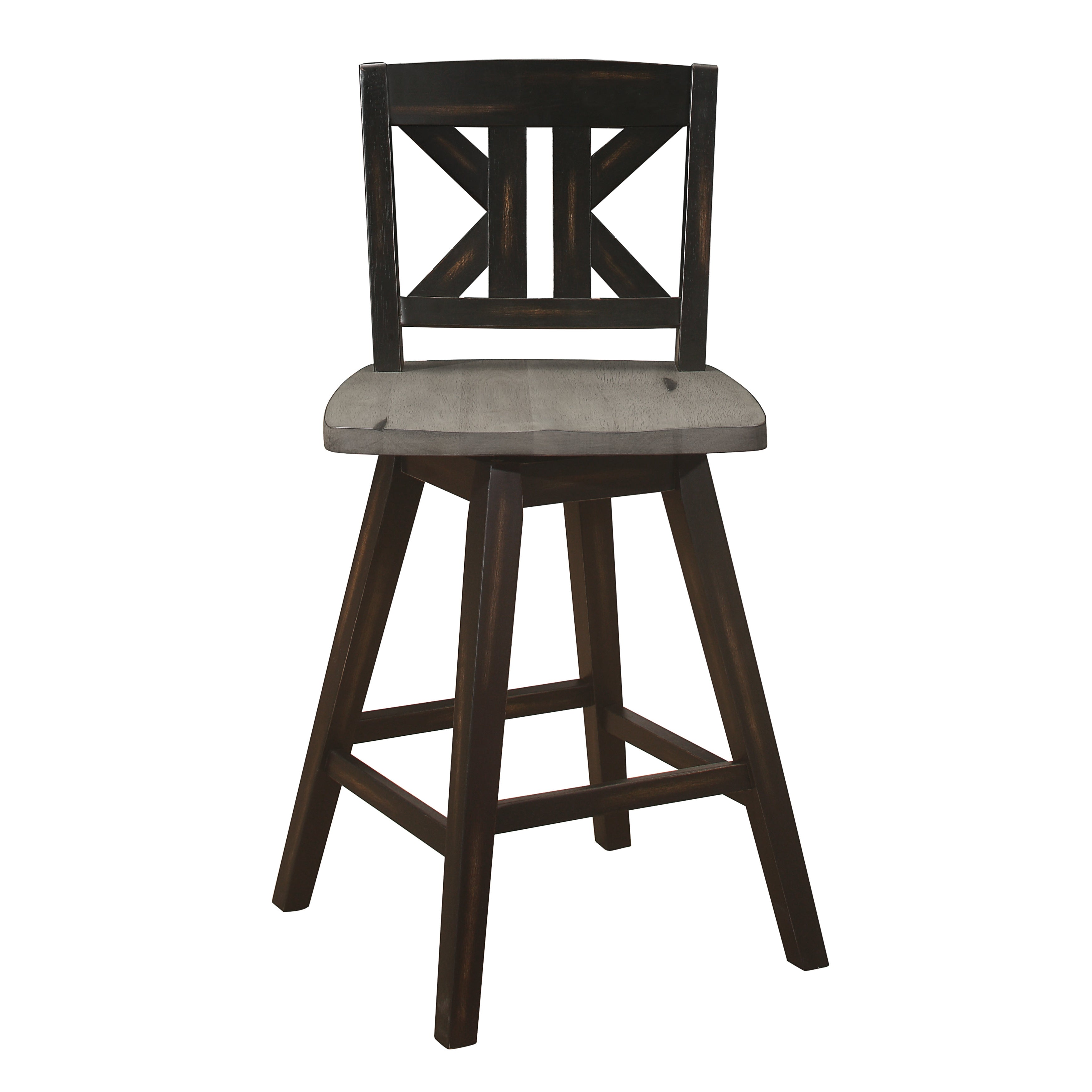 Amsonia Gray/Black Swivel Counter Height Chairs, Set of 2 - 5602-24BKS1 - Bien Home Furniture & Electronics