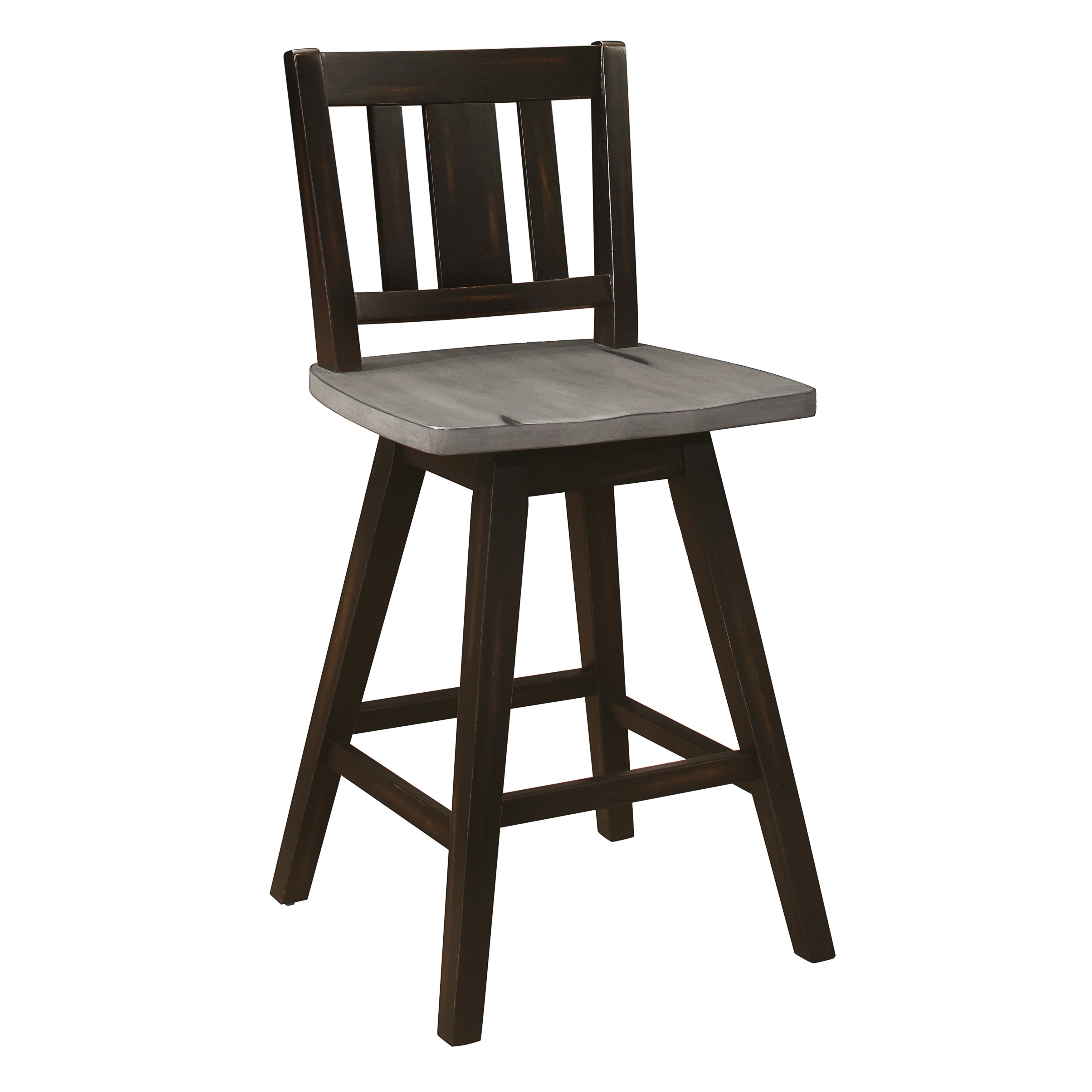 Amsonia Gray/Black Swivel Counter Height Chairs, Set of 2 - 5602-24BKS2 - Bien Home Furniture & Electronics