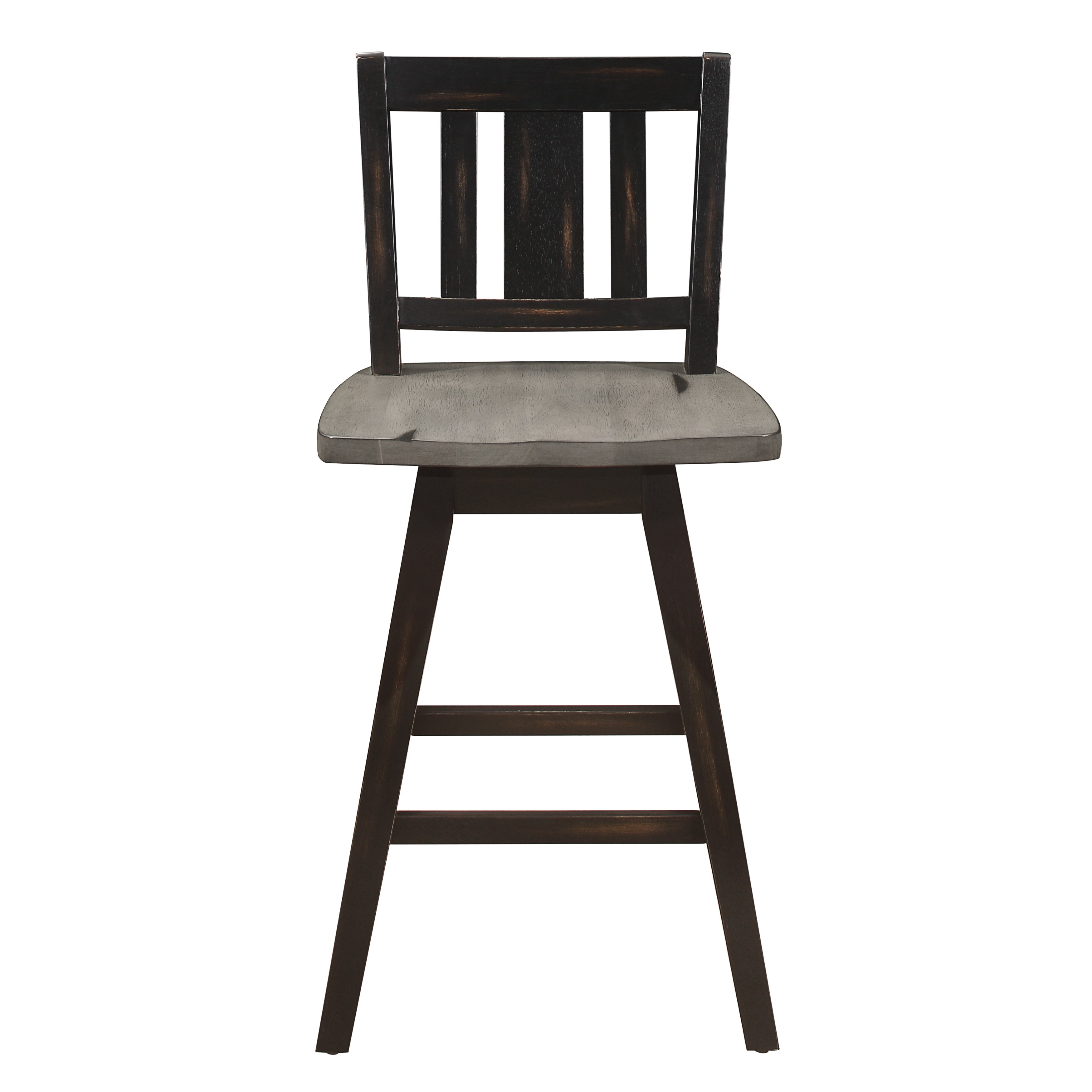 Amsonia Gray/Black Swivel Counter Height Chairs, Set of 2 - 5602-24BKS2 - Bien Home Furniture & Electronics