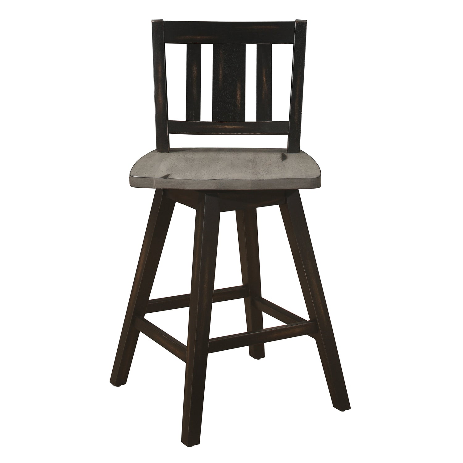 Amsonia Gray/Black Swivel Counter Height Chairs, Set of 2 - 5602-24BKS2 - Bien Home Furniture & Electronics