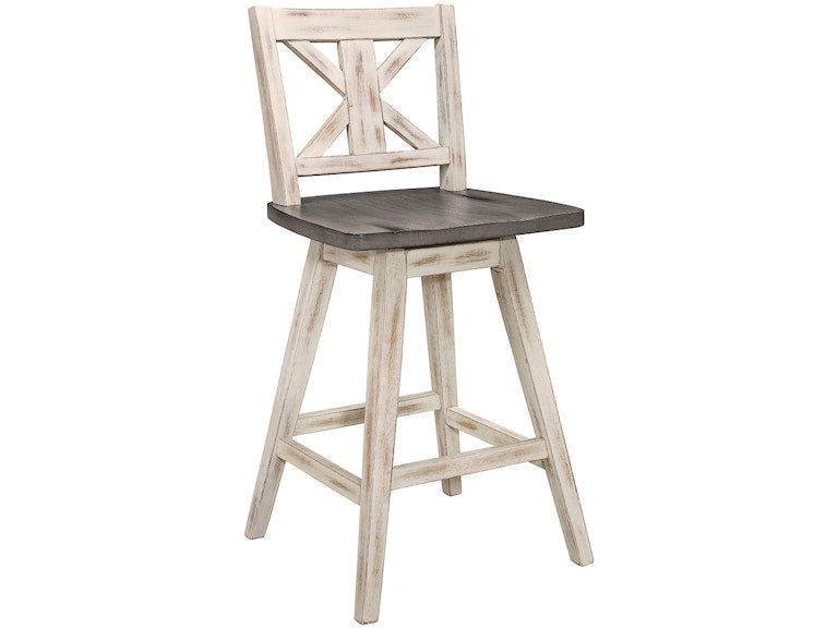 Amsonia Gray/White Swivel Counter Chair, Set of 2 - 5602-24WT - Bien Home Furniture & Electronics