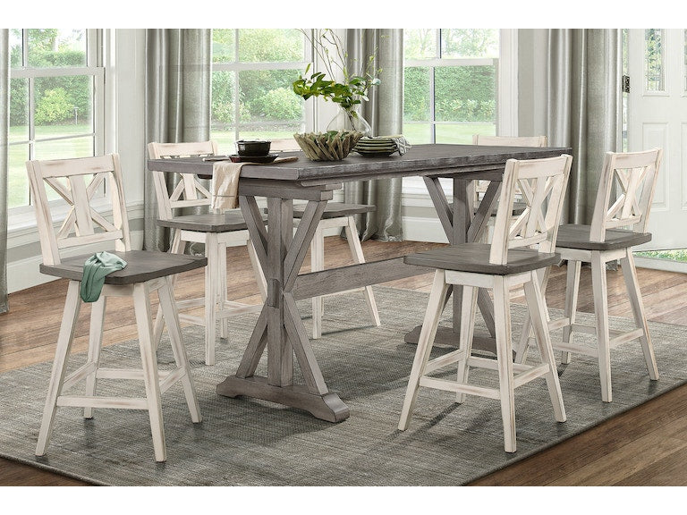 Amsonia Gray/White Swivel Counter Chair, Set of 2 - 5602-24WT - Bien Home Furniture & Electronics