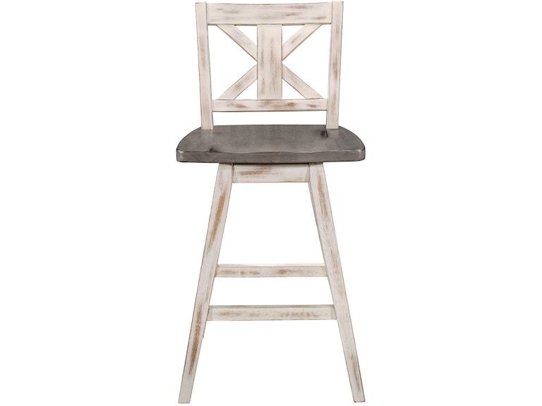 Amsonia Gray/White Swivel Counter Chair, Set of 2 - 5602-24WT - Bien Home Furniture & Electronics