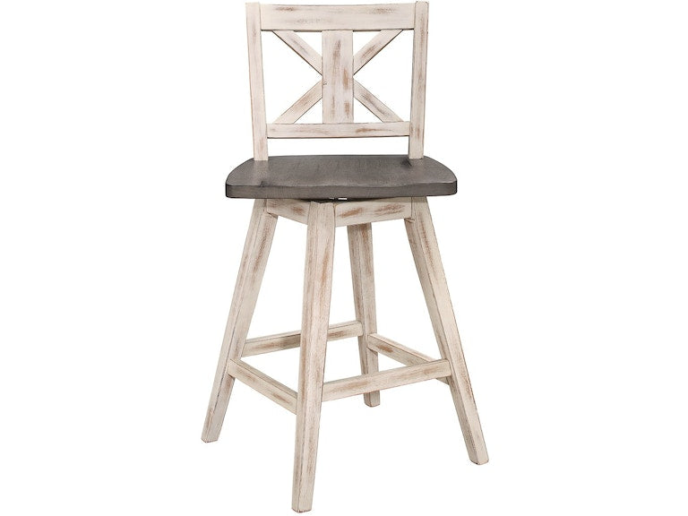 Amsonia Gray/White Swivel Counter Chair, Set of 2 - 5602-24WT - Bien Home Furniture & Electronics