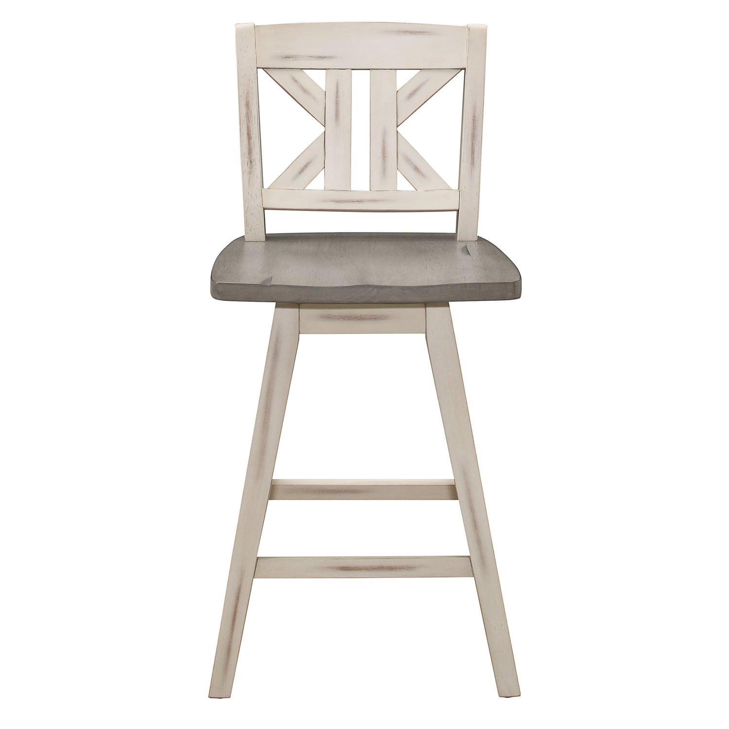 Amsonia Gray/White Swivel Counter Height Chairs, Set of 2 - 5602-24WTS1 - Bien Home Furniture & Electronics