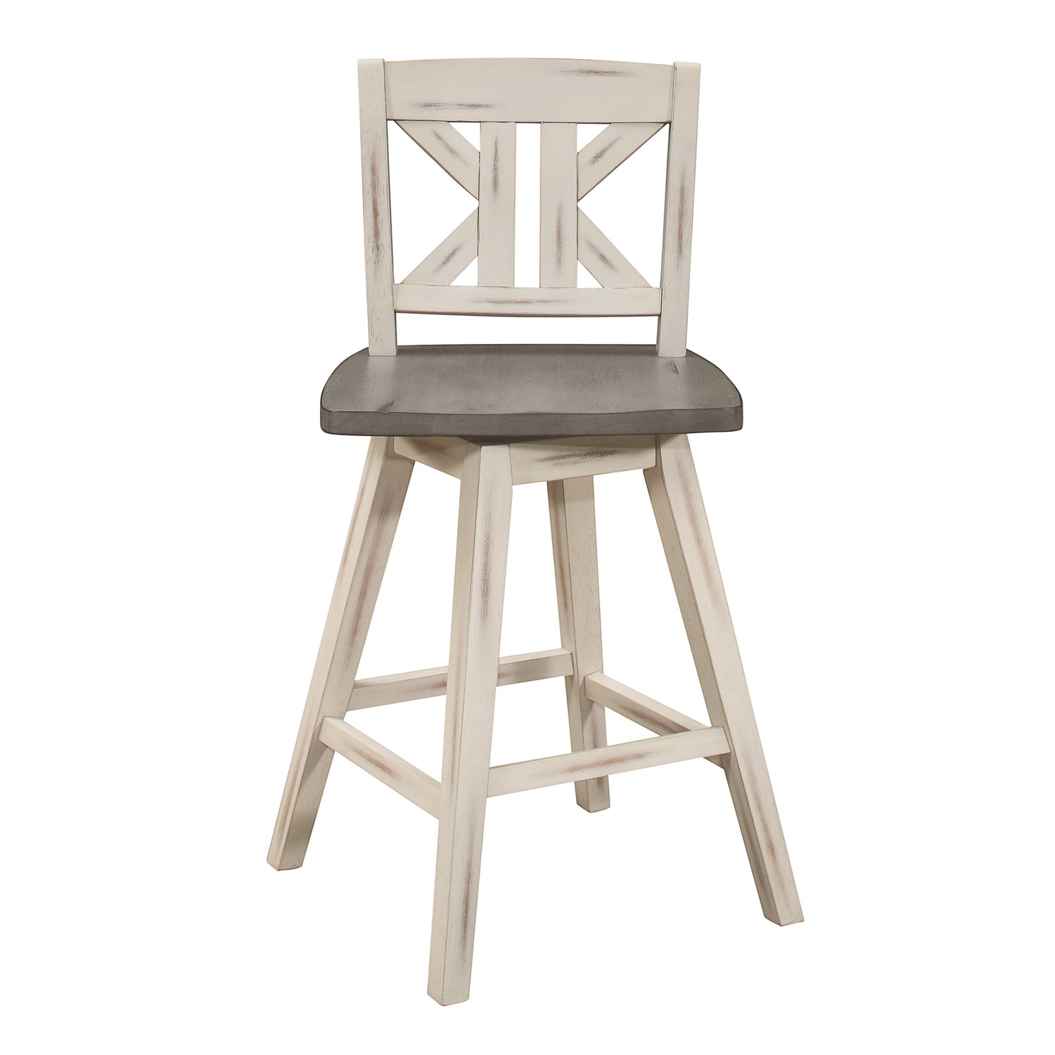 Amsonia Gray/White Swivel Counter Height Chairs, Set of 2 - 5602-24WTS1 - Bien Home Furniture & Electronics