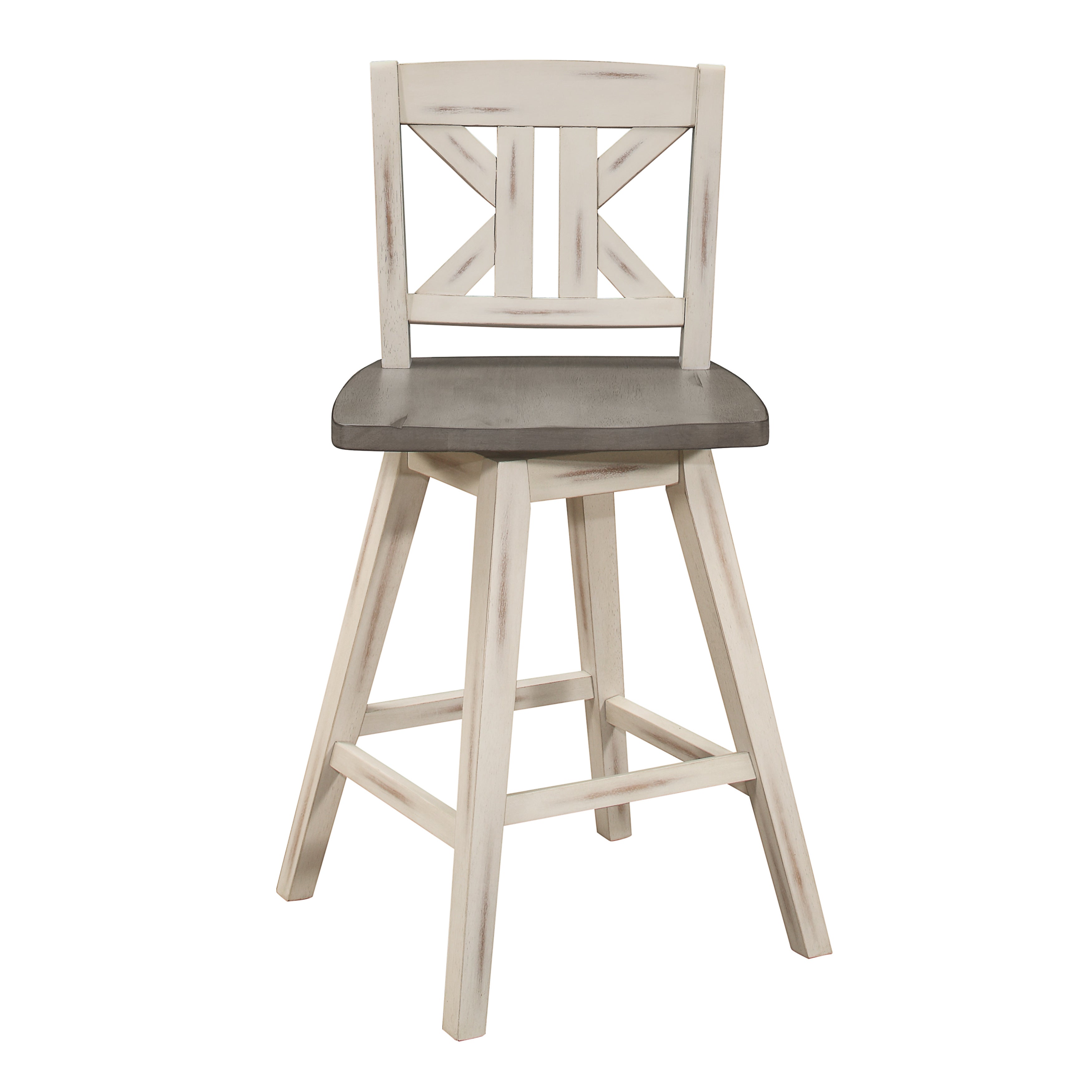 Amsonia Gray/White Swivel Counter Height Chairs, Set of 2 - 5602-24WTS1 - Bien Home Furniture &amp; Electronics