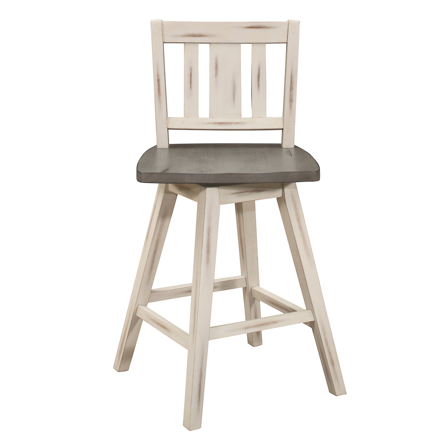 Amsonia Gray/White Swivel Counter Height Chairs, Set of 2 - 5602-24WTS2 - Bien Home Furniture & Electronics