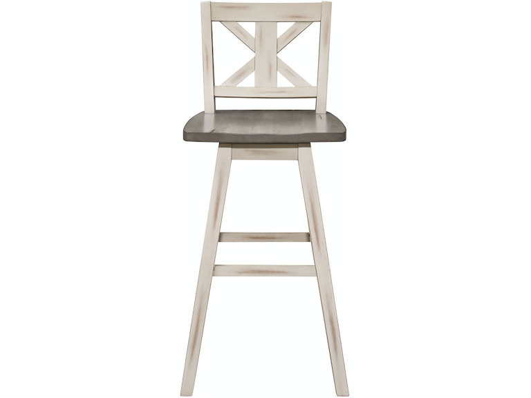 Amsonia White Swivel Pub Counter Height Chairs, Set of 2 - 5602-29WT - Bien Home Furniture & Electronics