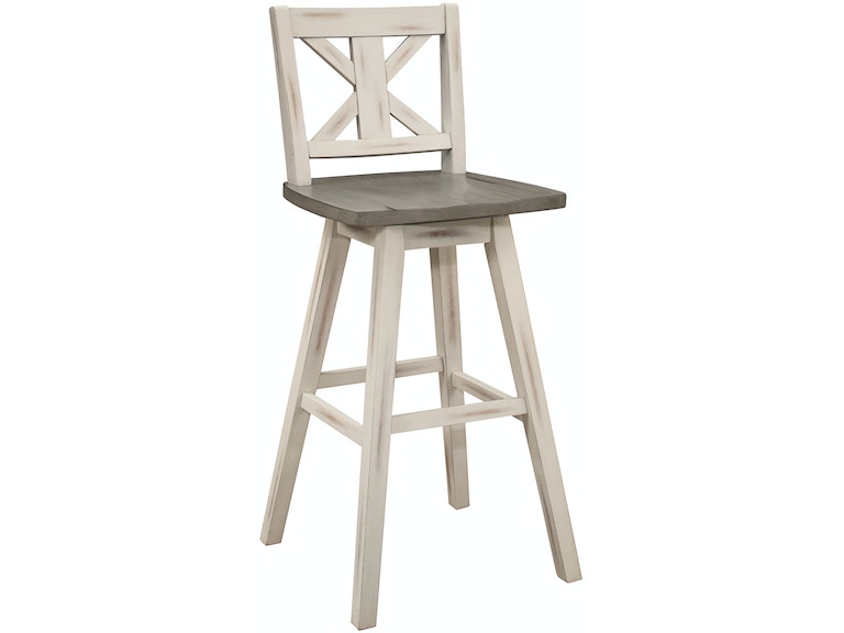 Amsonia White Swivel Pub Counter Height Chairs, Set of 2 - 5602-29WT - Bien Home Furniture &amp; Electronics