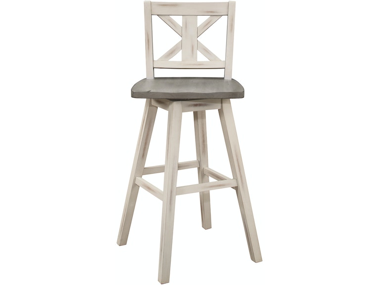Amsonia White Swivel Pub Counter Height Chairs, Set of 2 - 5602-29WT - Bien Home Furniture & Electronics