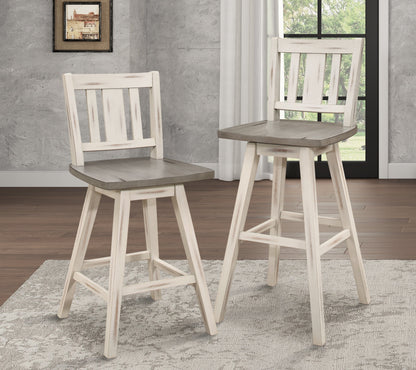 Amsonia White Swivel Pub Counter Height Chairs, Set of 2 - 5602-29WTS2 - Bien Home Furniture &amp; Electronics