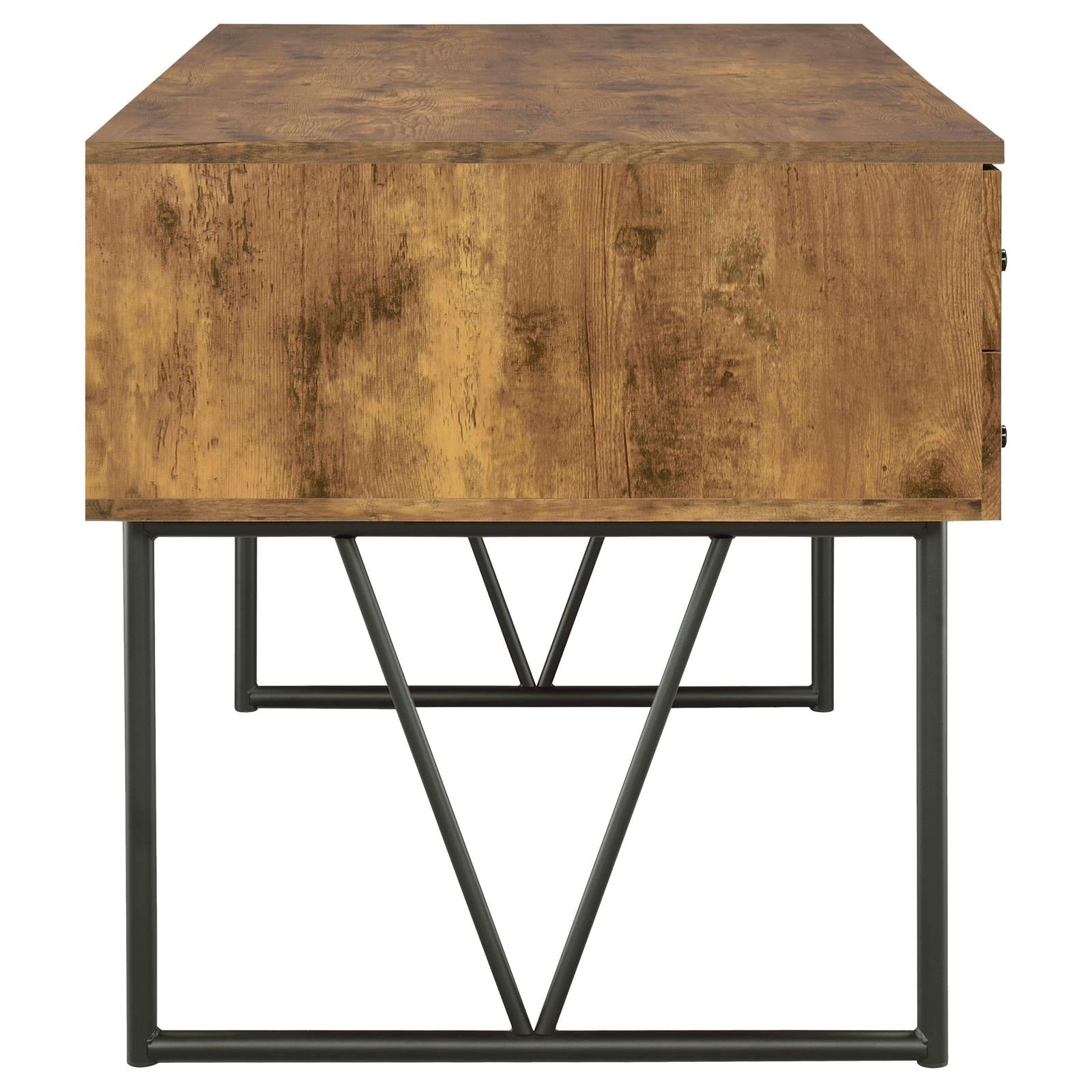 Analiese Antique Nutmeg 4-Drawer Writing Desk - 800999 - Bien Home Furniture & Electronics