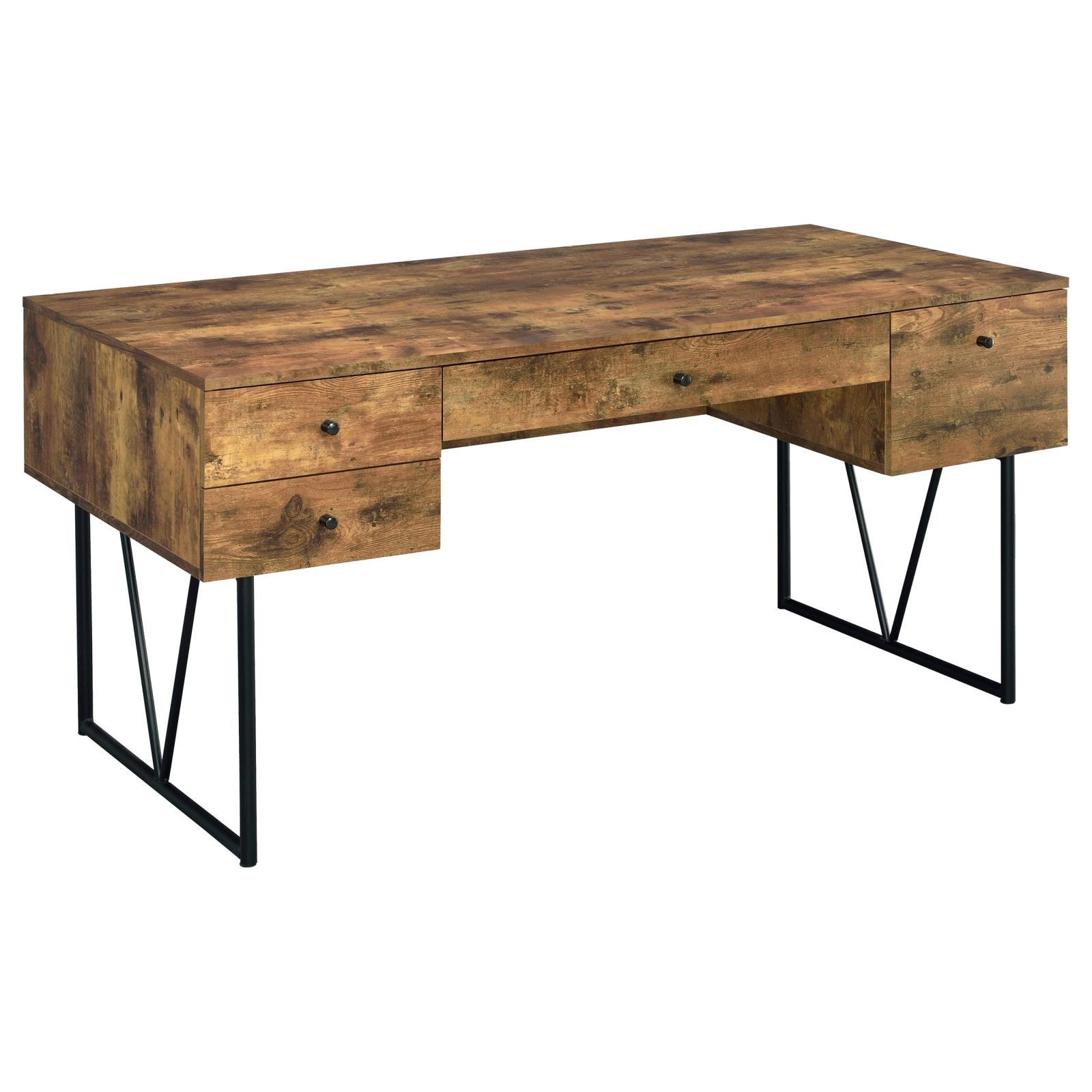 Analiese Antique Nutmeg 4-Drawer Writing Desk - 800999 - Bien Home Furniture & Electronics