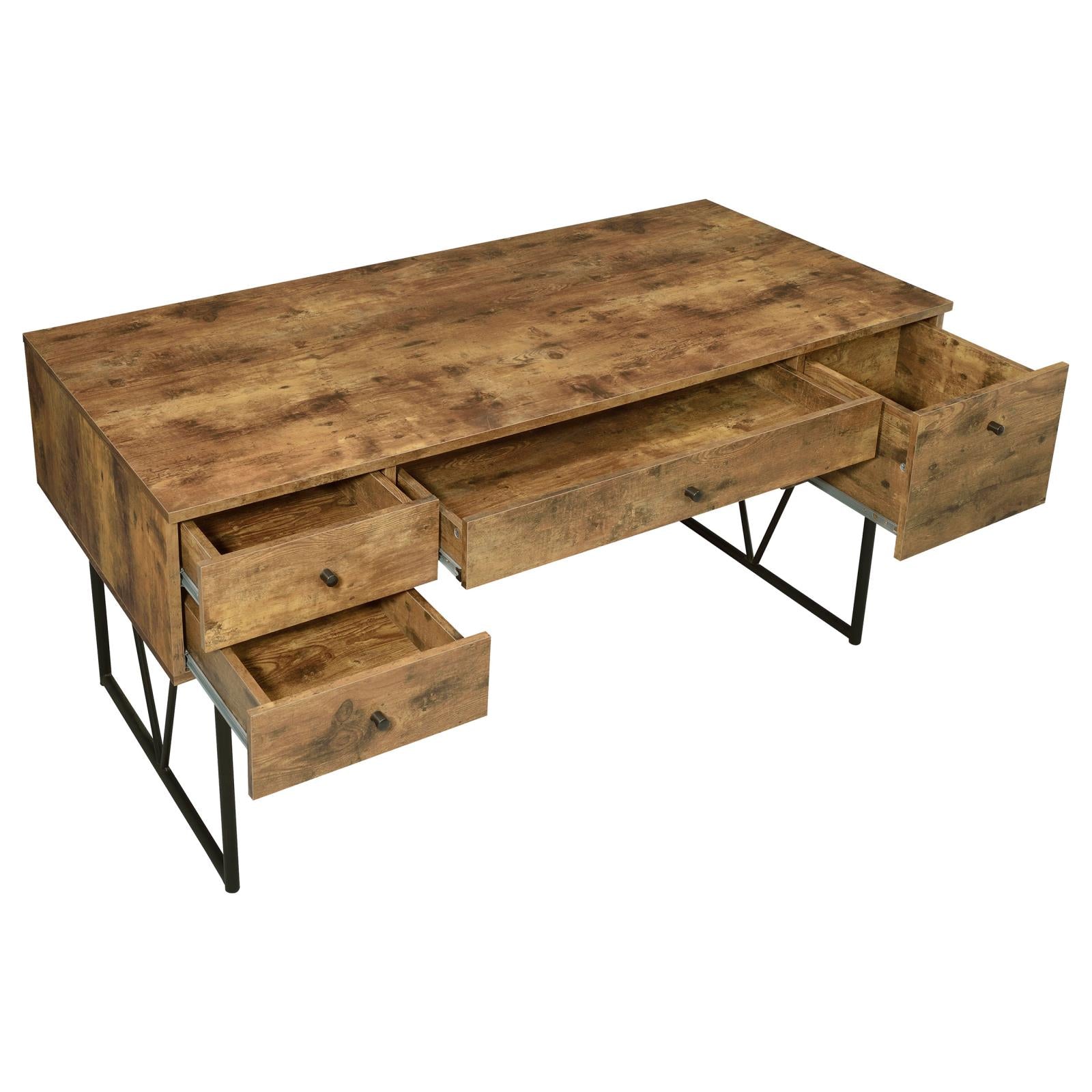 Analiese Antique Nutmeg 4-Drawer Writing Desk - 800999 - Bien Home Furniture & Electronics