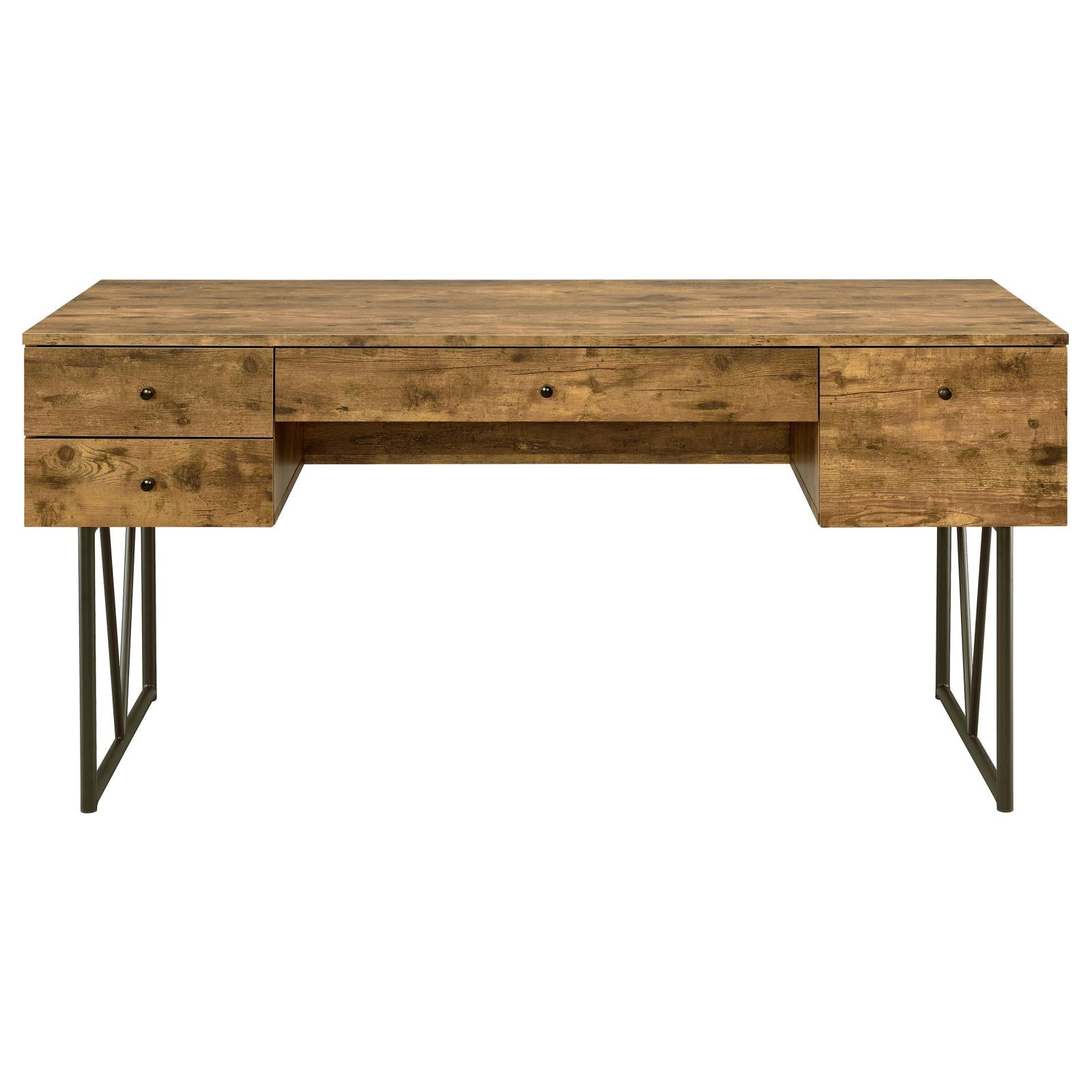 Analiese Antique Nutmeg 4-Drawer Writing Desk - 800999 - Bien Home Furniture & Electronics