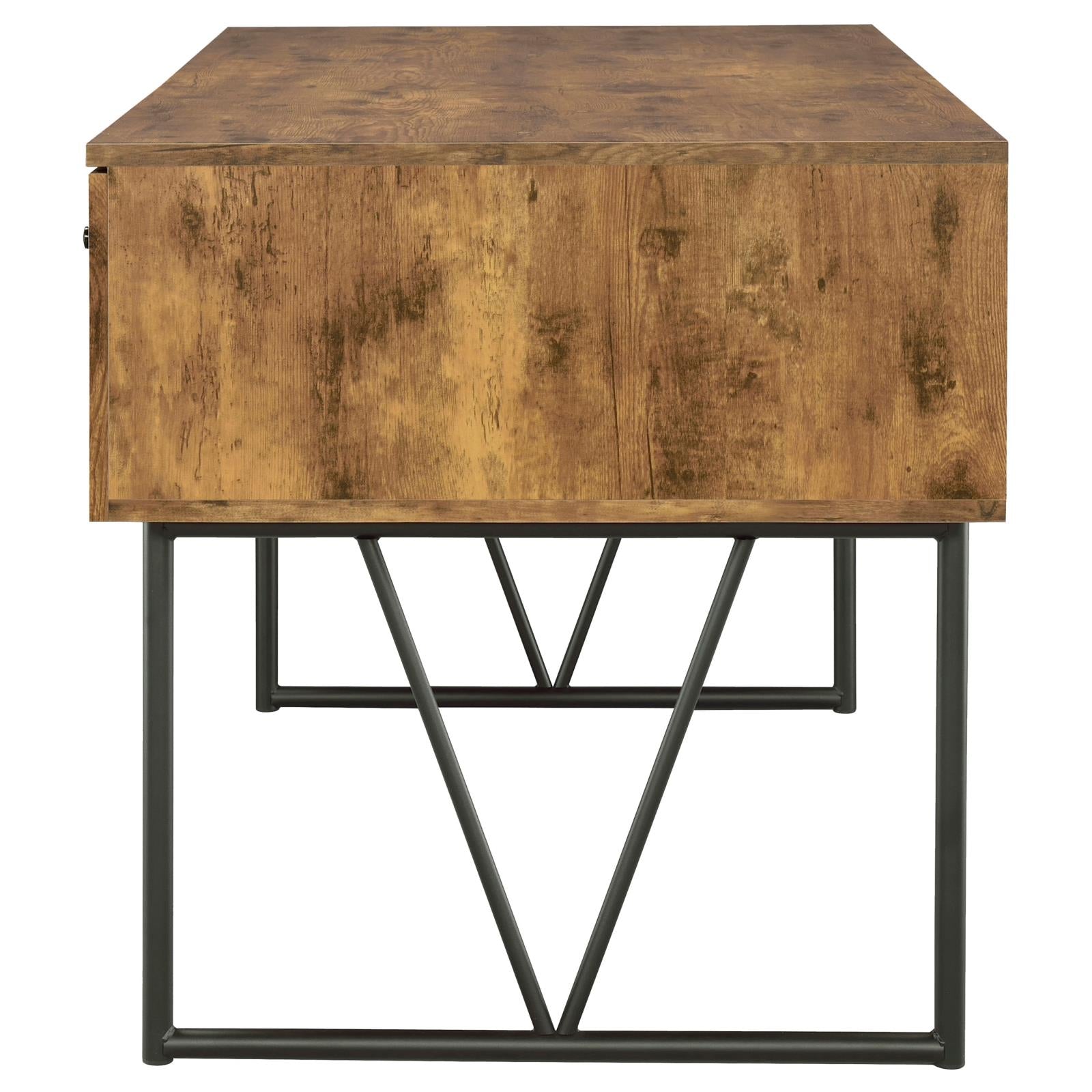 Analiese Antique Nutmeg 4-Drawer Writing Desk - 800999 - Bien Home Furniture & Electronics