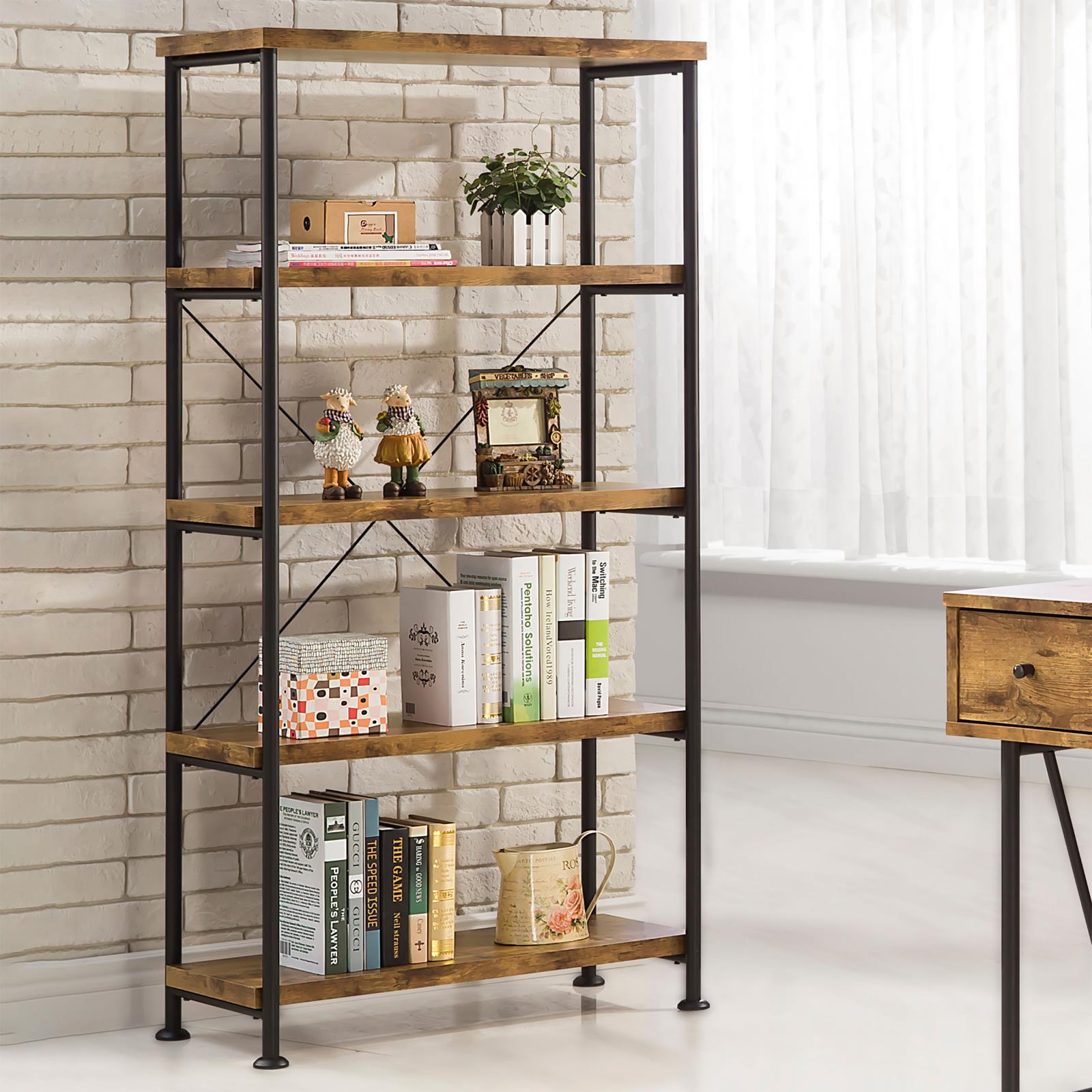 Analiese Antique Nutmeg 4-Shelf Bookcase - 801542 - Bien Home Furniture &amp; Electronics