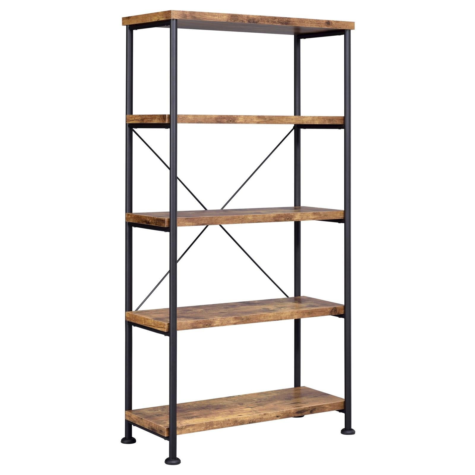 Analiese Antique Nutmeg 4-Shelf Bookcase - 801542 - Bien Home Furniture &amp; Electronics