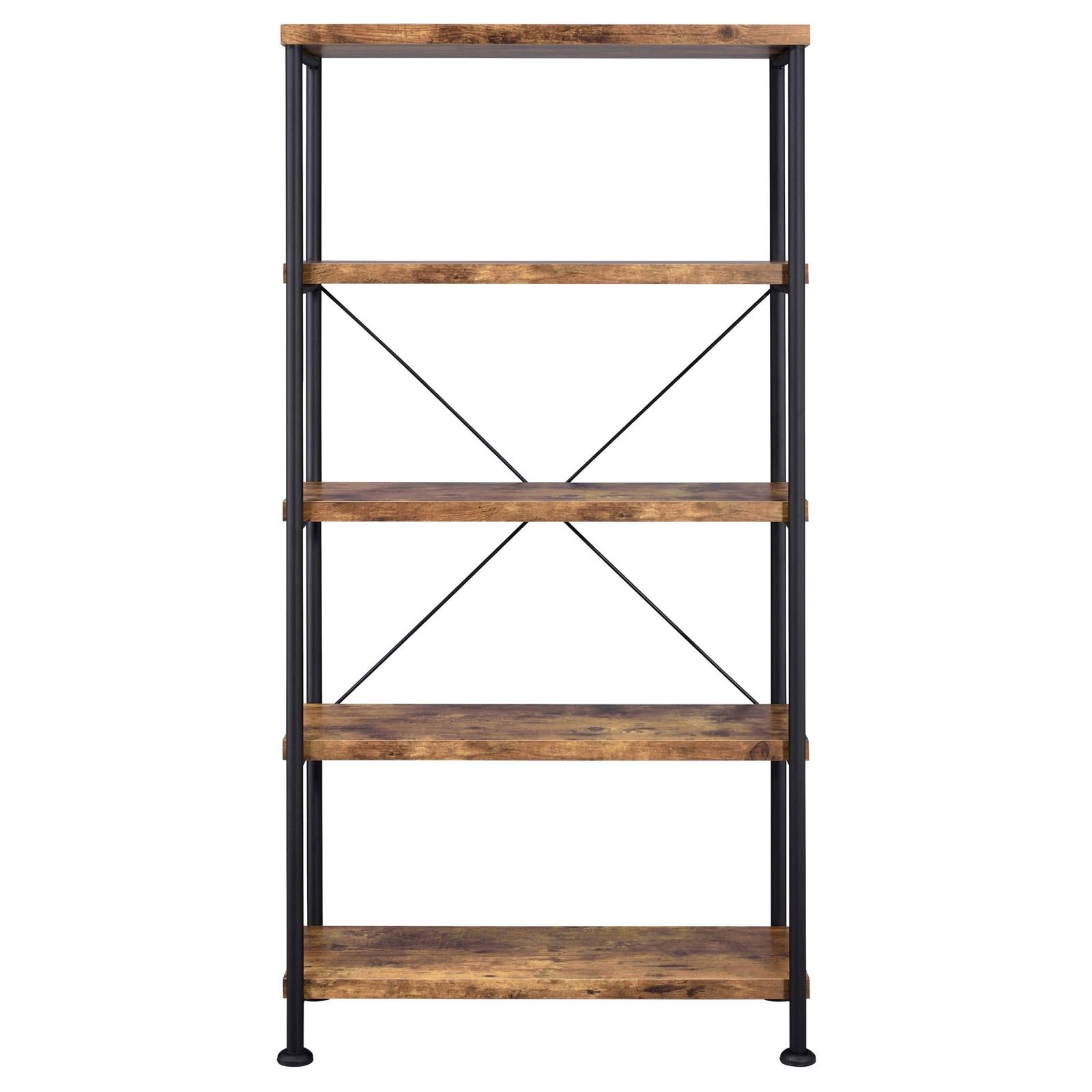 Analiese Antique Nutmeg 4-Shelf Bookcase - 801542 - Bien Home Furniture &amp; Electronics