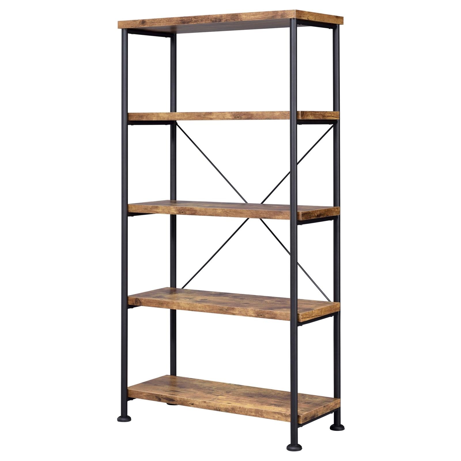 Analiese Antique Nutmeg 4-Shelf Bookcase - 801542 - Bien Home Furniture &amp; Electronics