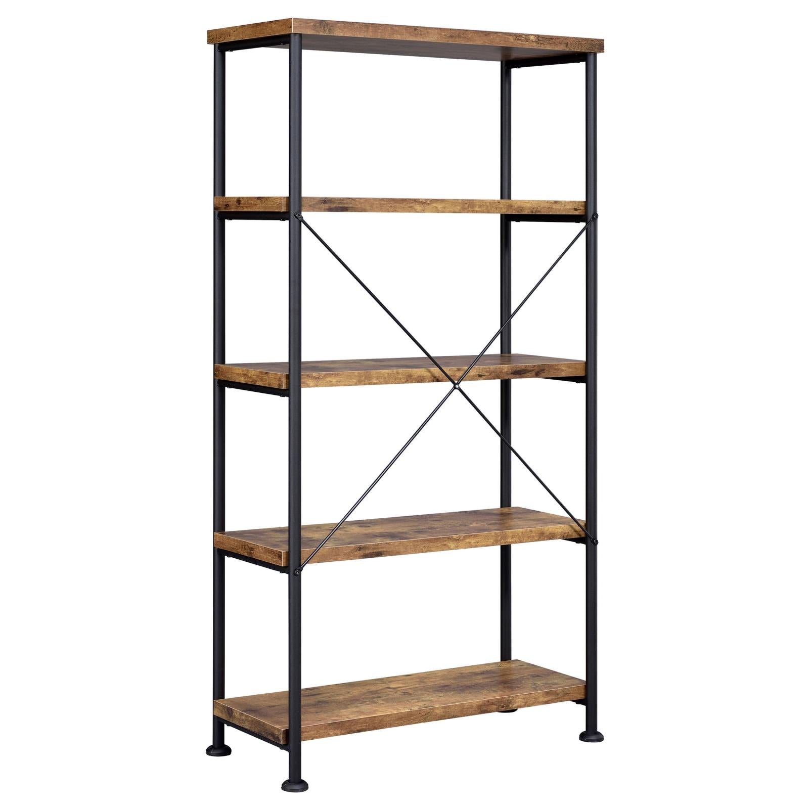 Analiese Antique Nutmeg 4-Shelf Bookcase - 801542 - Bien Home Furniture &amp; Electronics