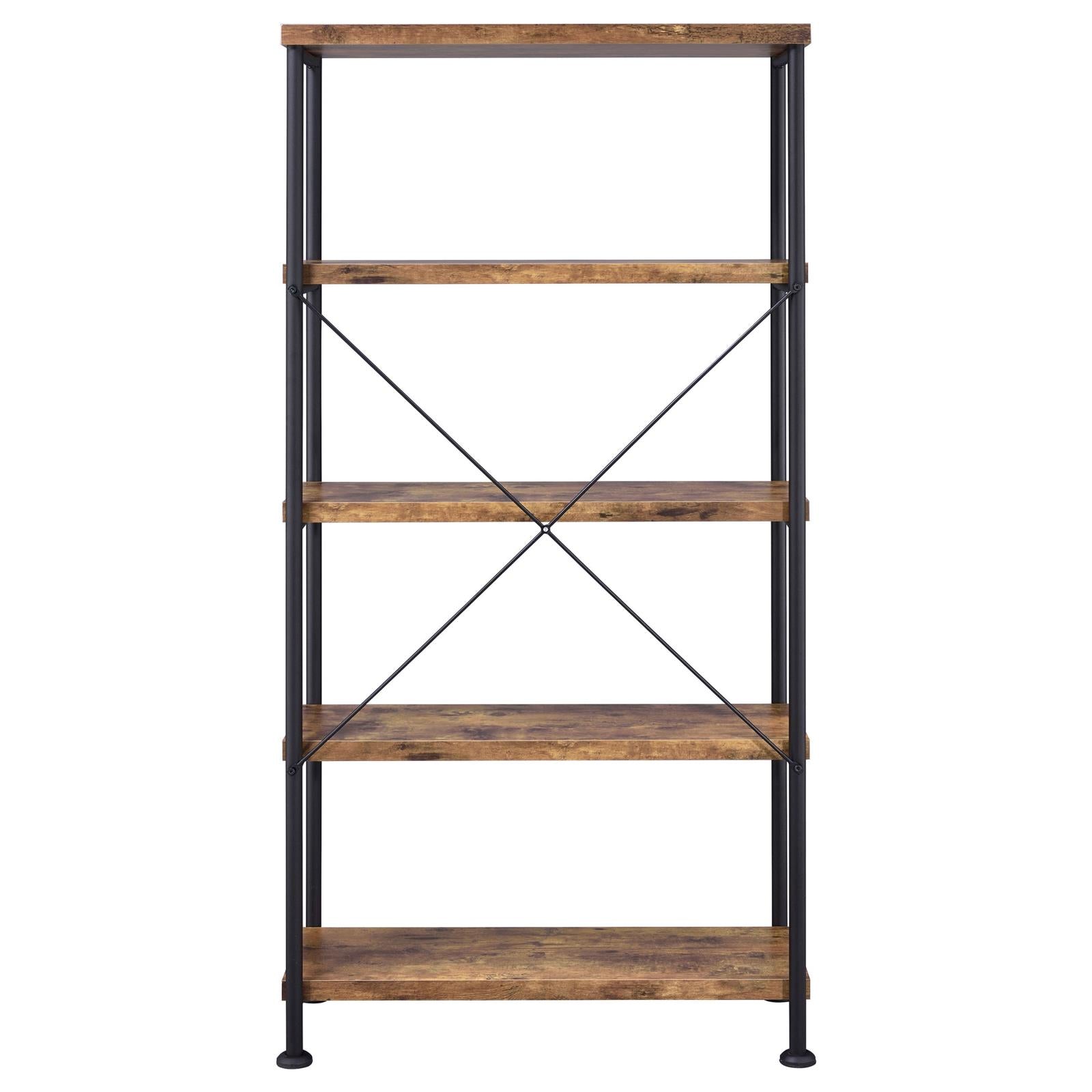 Analiese Antique Nutmeg 4-Shelf Bookcase - 801542 - Bien Home Furniture & Electronics