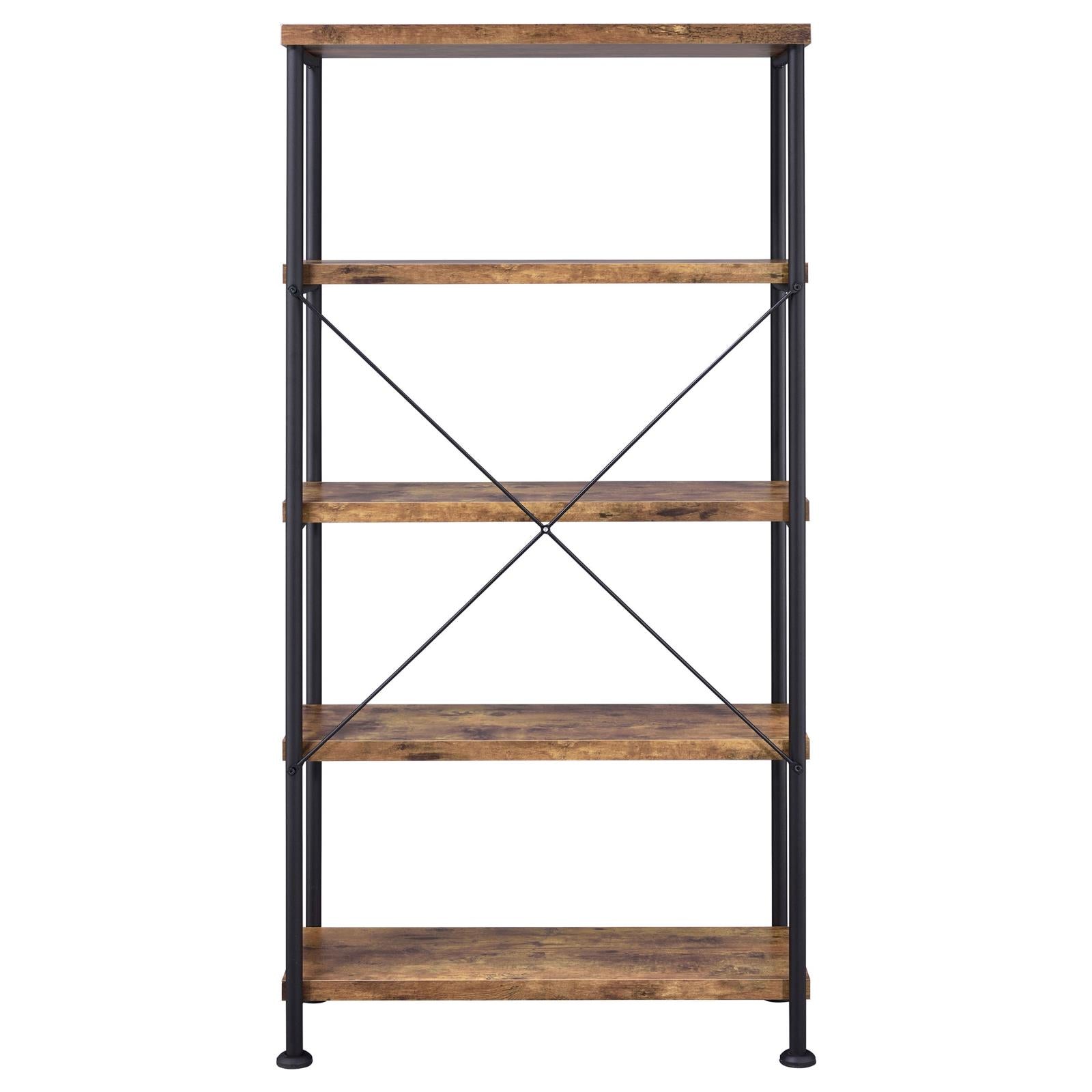 Analiese Antique Nutmeg 4-Shelf Bookcase - 801542 - Bien Home Furniture &amp; Electronics