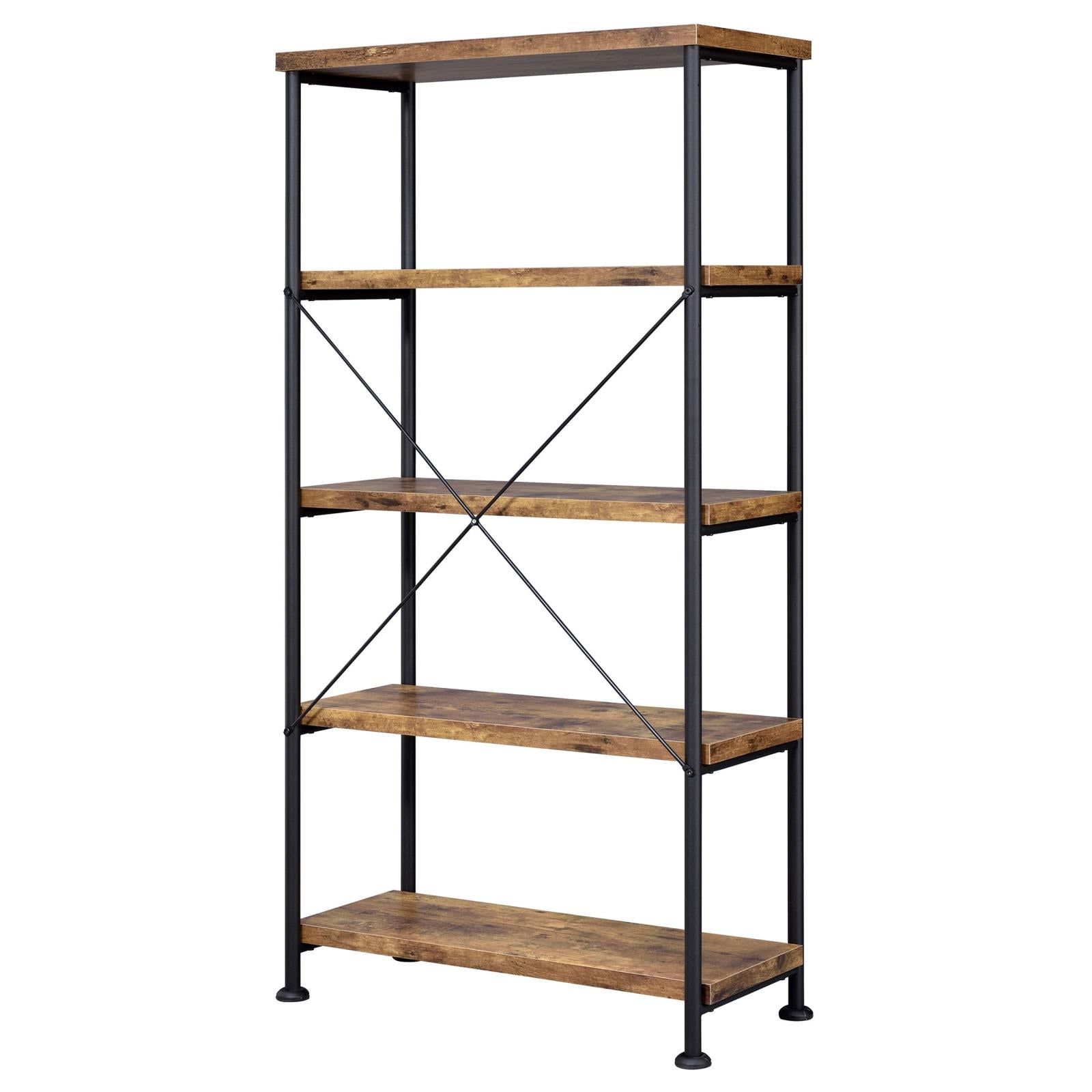 Analiese Antique Nutmeg 4-Shelf Bookcase - 801542 - Bien Home Furniture &amp; Electronics